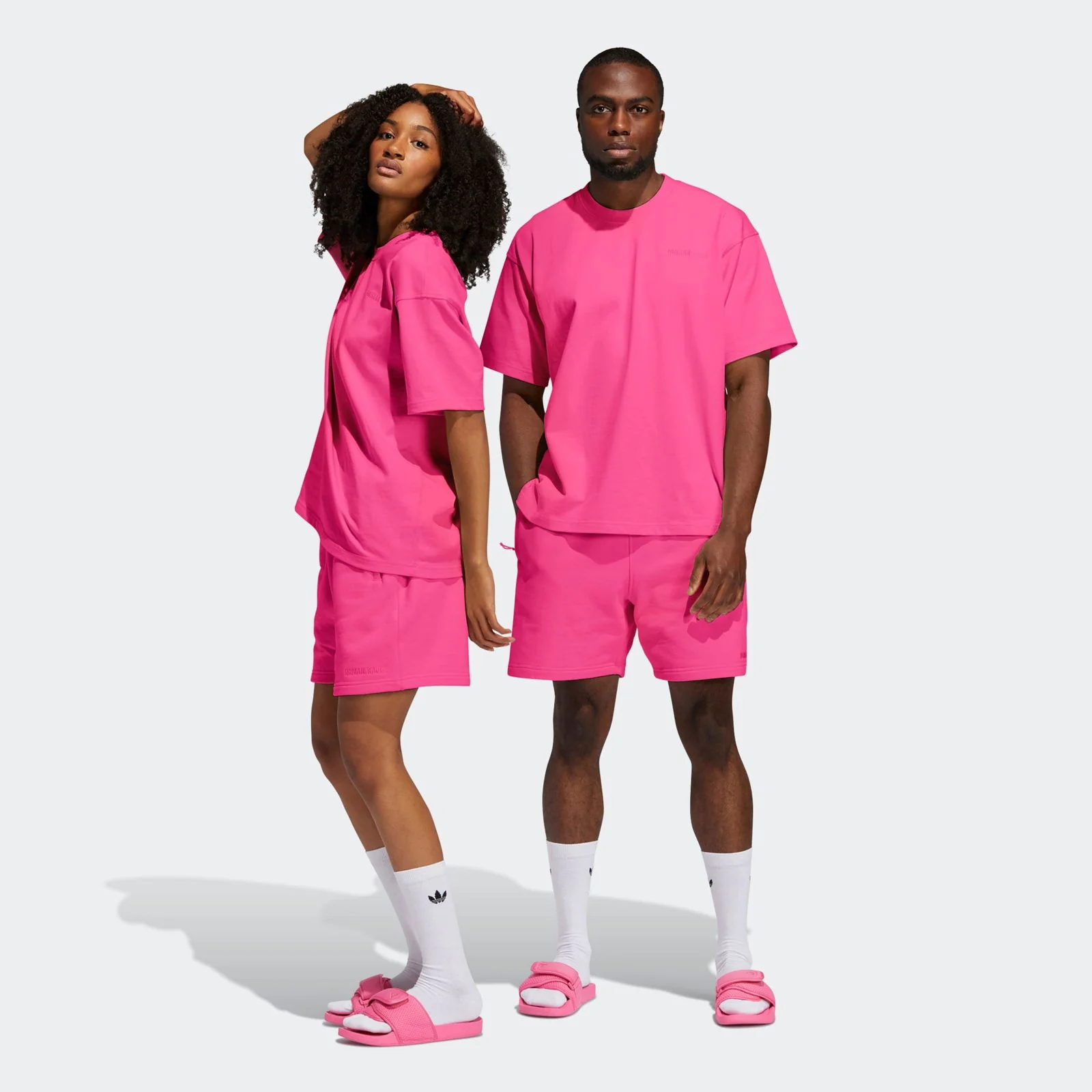 adidas Originals x Pharrell Williams Unisex Basic Shorts - Solar Pink - Image 5