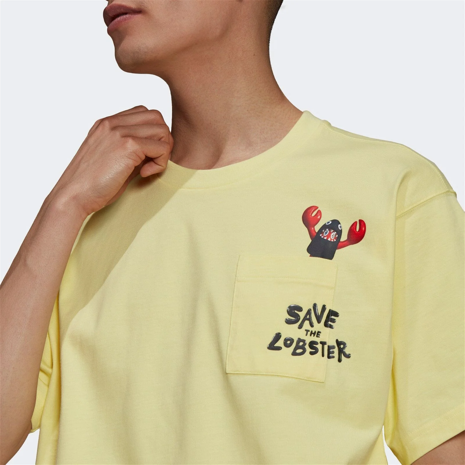 adidas Originals x Philip Colbert 'Save The Lobsters' T Shirt - Yellow - Image 2
