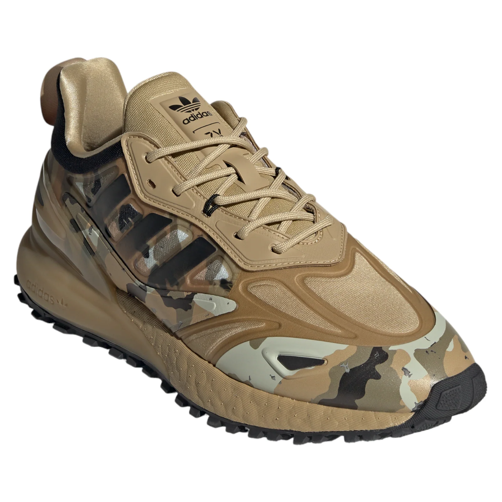adidas Originals ZX 2K Boost 2.0 Trail Trainers - Camo Green - Image 2