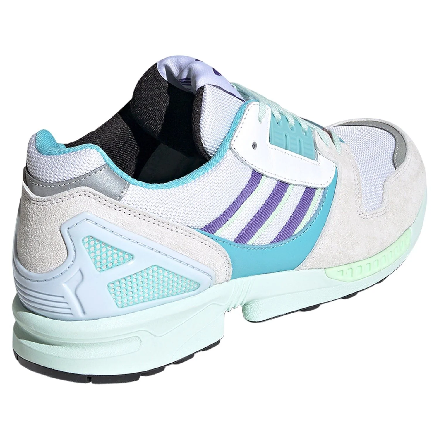 adidas Originals ZX 8000 Trainers - White/Purple/Aqua - Image 3