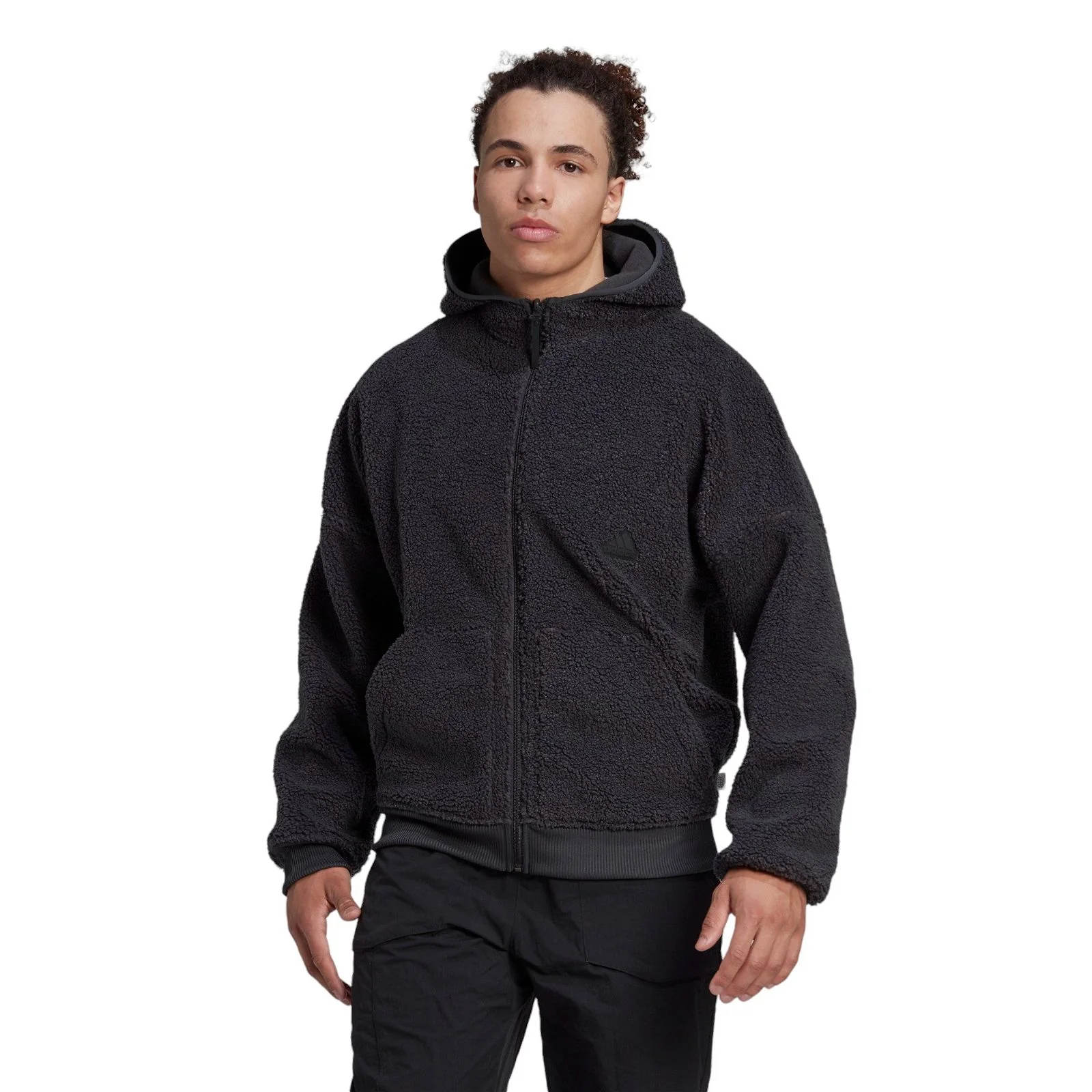 adidas Polar Fleece Full-Zip Sweatshirt - Grey - Image 2