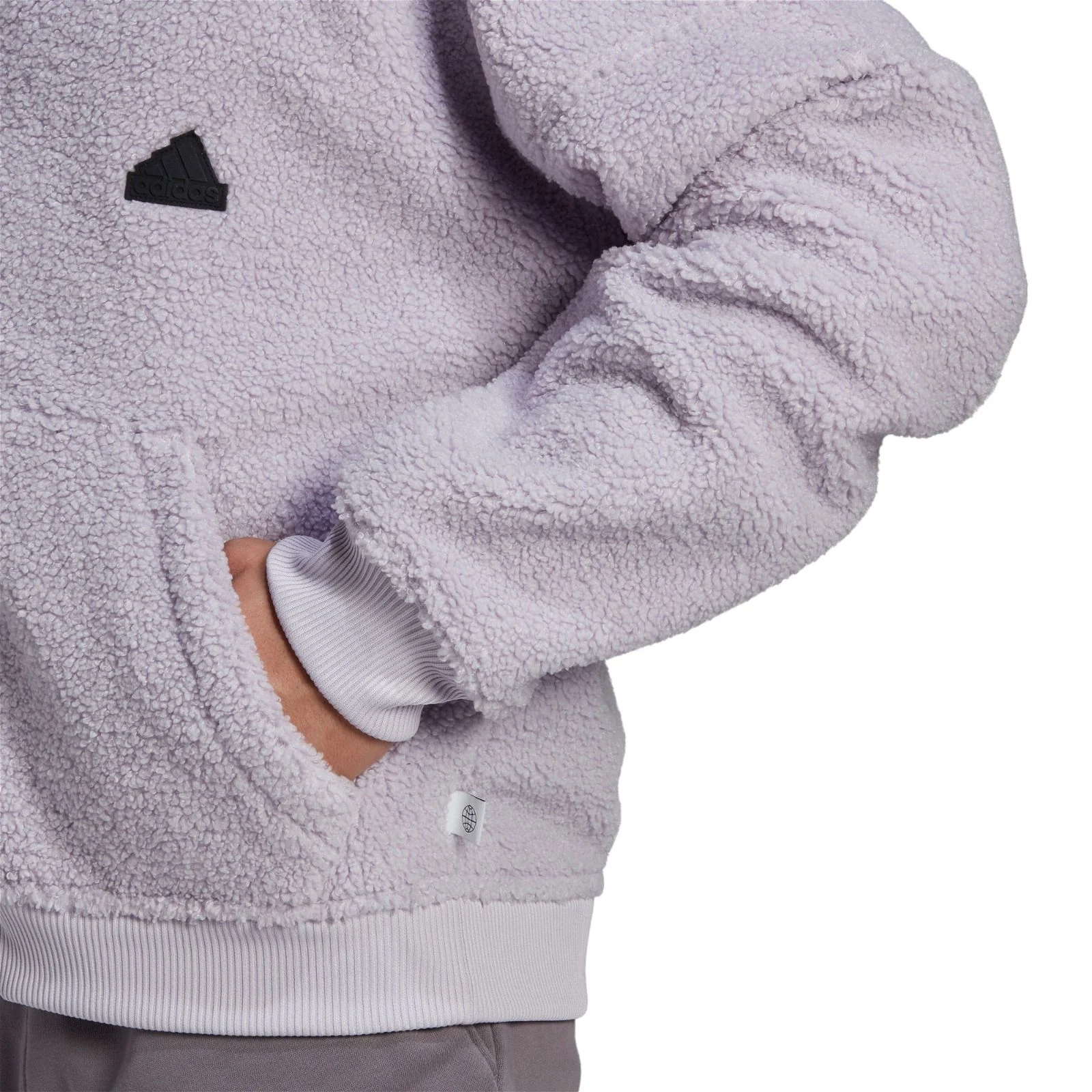 adidas Polar Fleece Full-Zip Sweatshirt Hoodie - Purple - Image 5