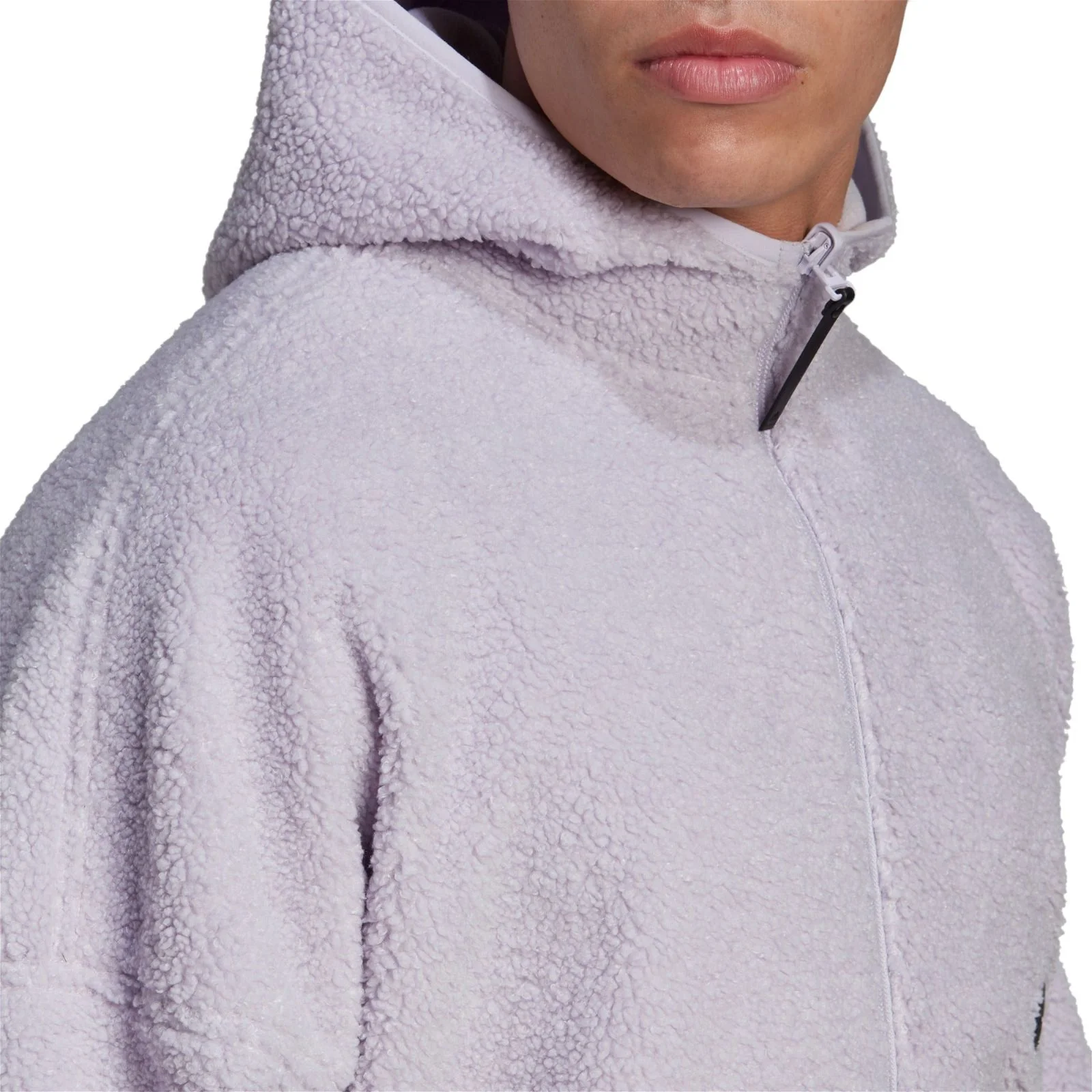 adidas Polar Fleece Full-Zip Sweatshirt Hoodie - Purple - Image 6