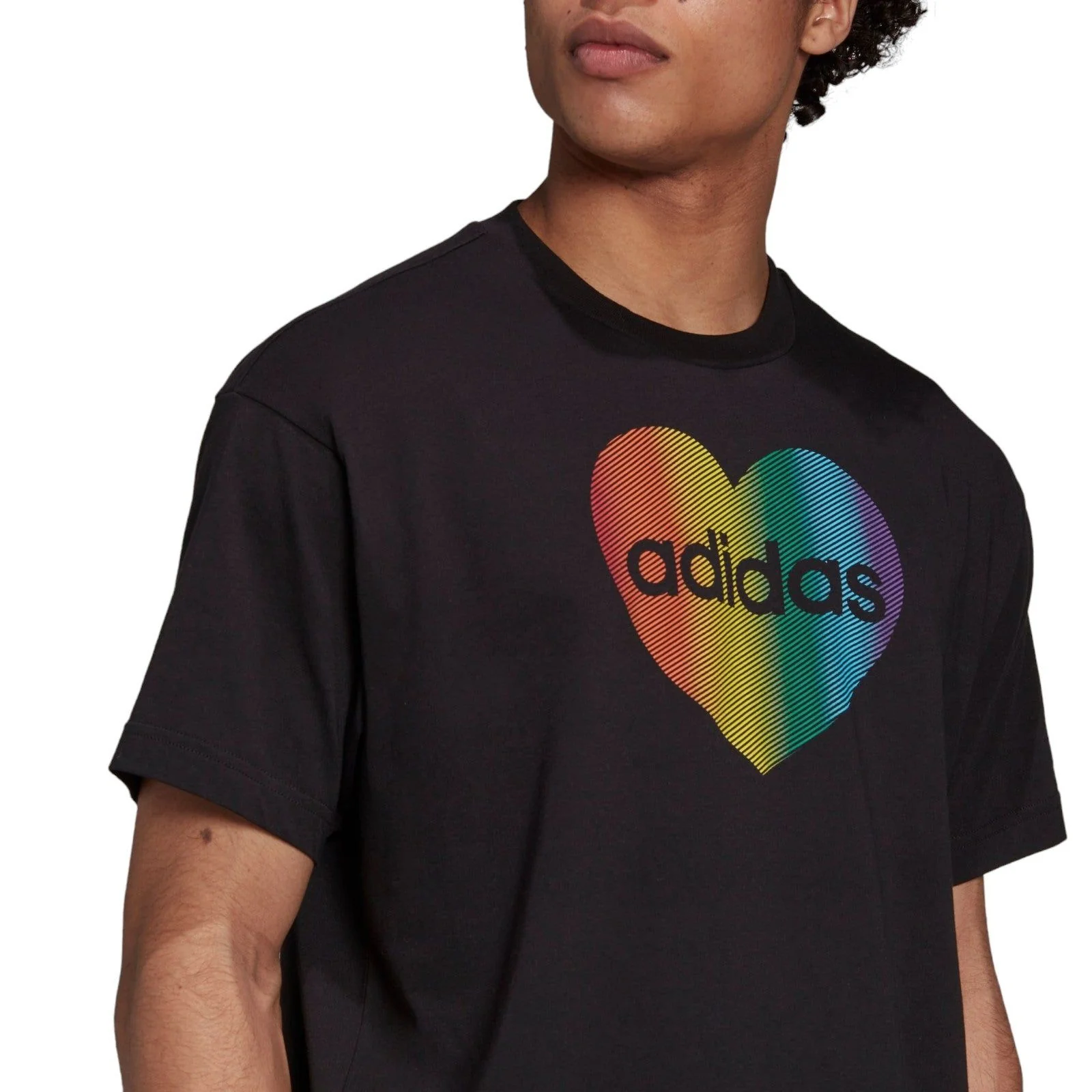 adidas Pride Heart Unisex Graphic Tee - Black - Image 4