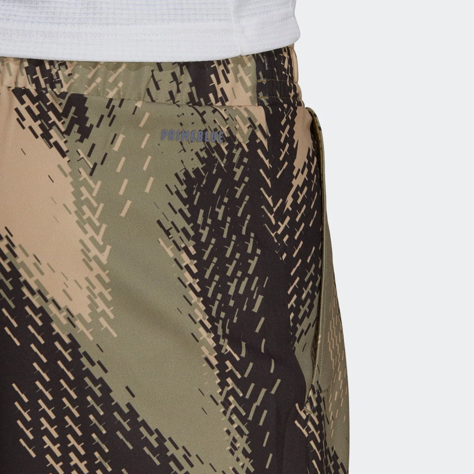 adidas Primeblue 7-Inch Camo Printed Shorts - Orbit Green / Ambient Blush - Image 6