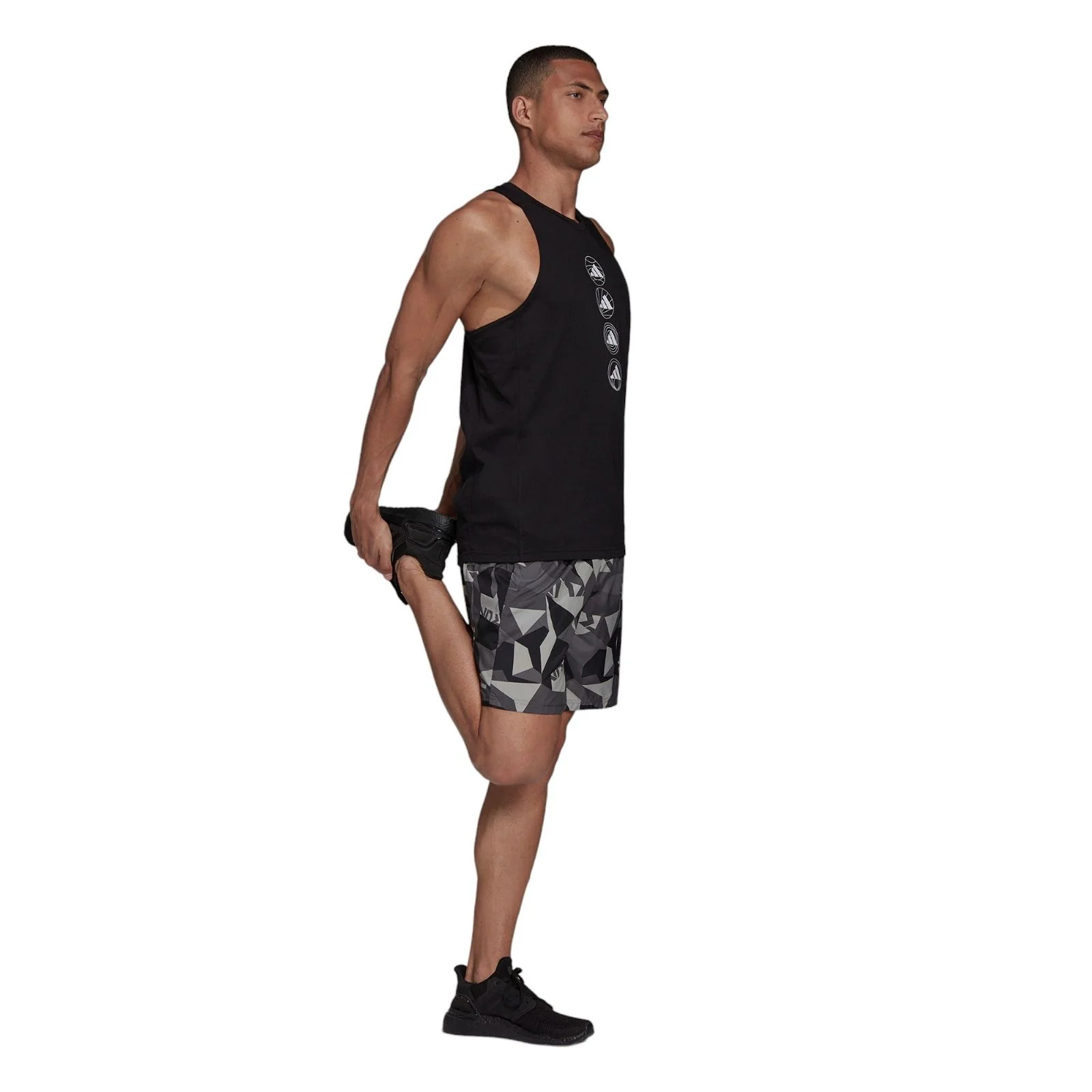 adidas Run Logo Tank Top - Black - Image 4