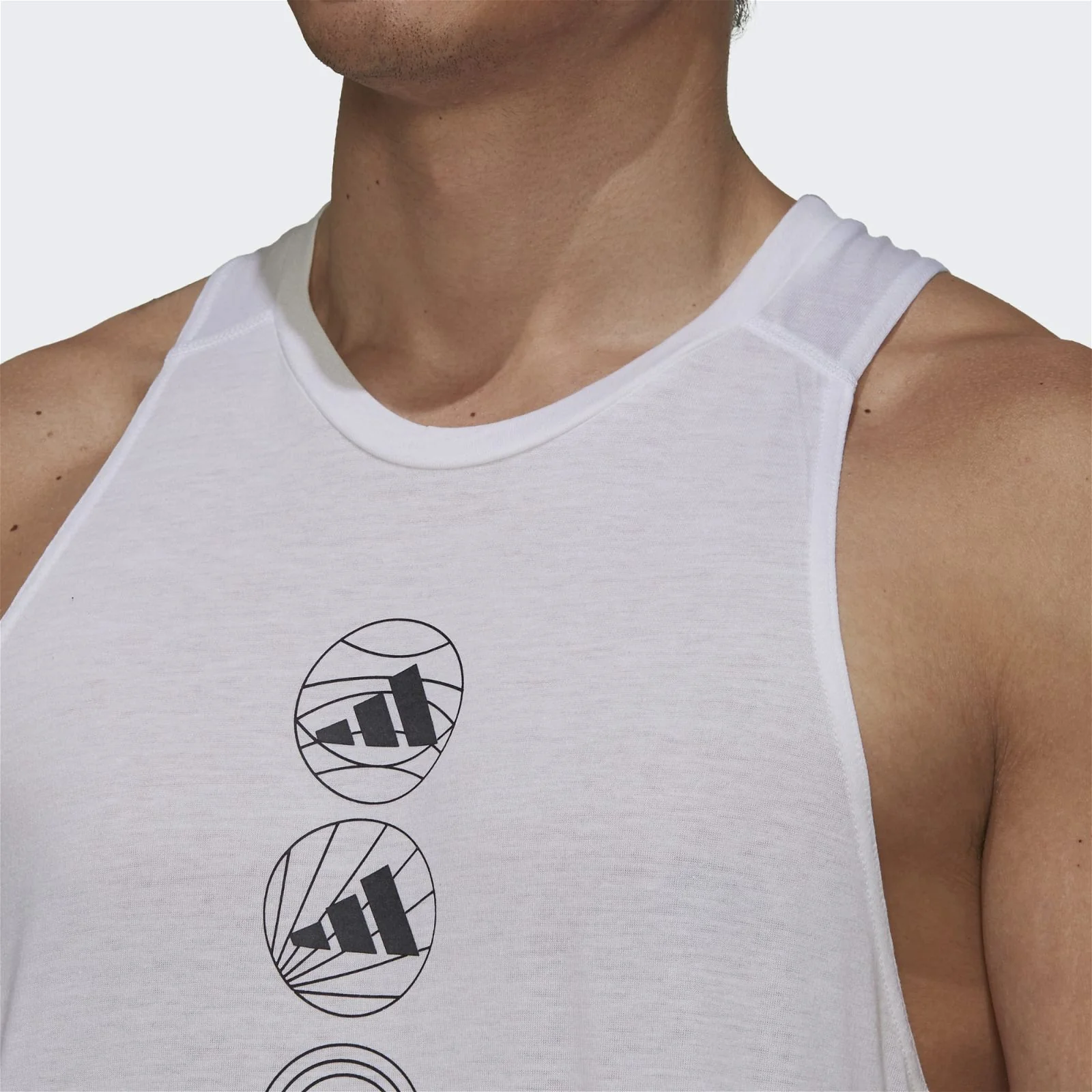 adidas Run Logo Tank Top - White - Image 5