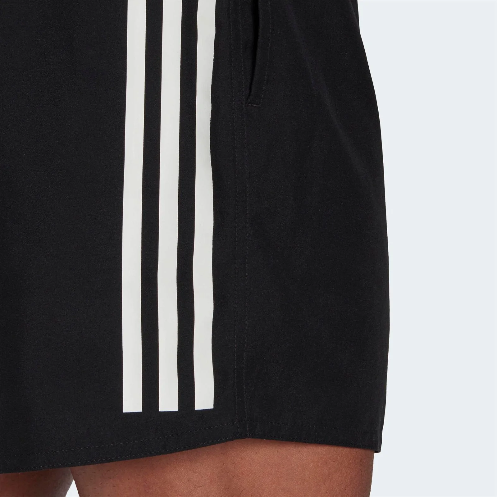 adidas Short Length Colorblock 3 Stripes Swim Shorts - Black / Grey Six - Image 6