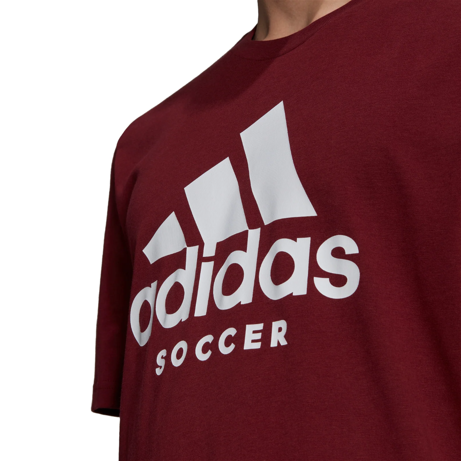 adidas Soccer Logo Crew Neck Tee - Shadow Red - Image 3