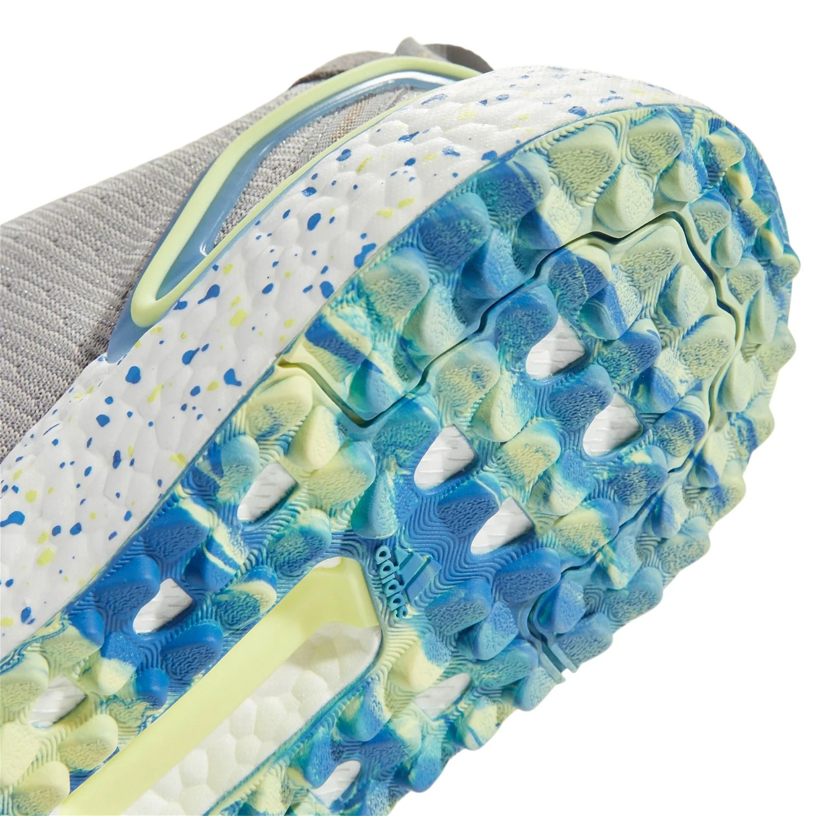 adidas Solarthon Primegreen Spikeless Golf Shoes - Grey Three / Pulse Yellow - Image 4