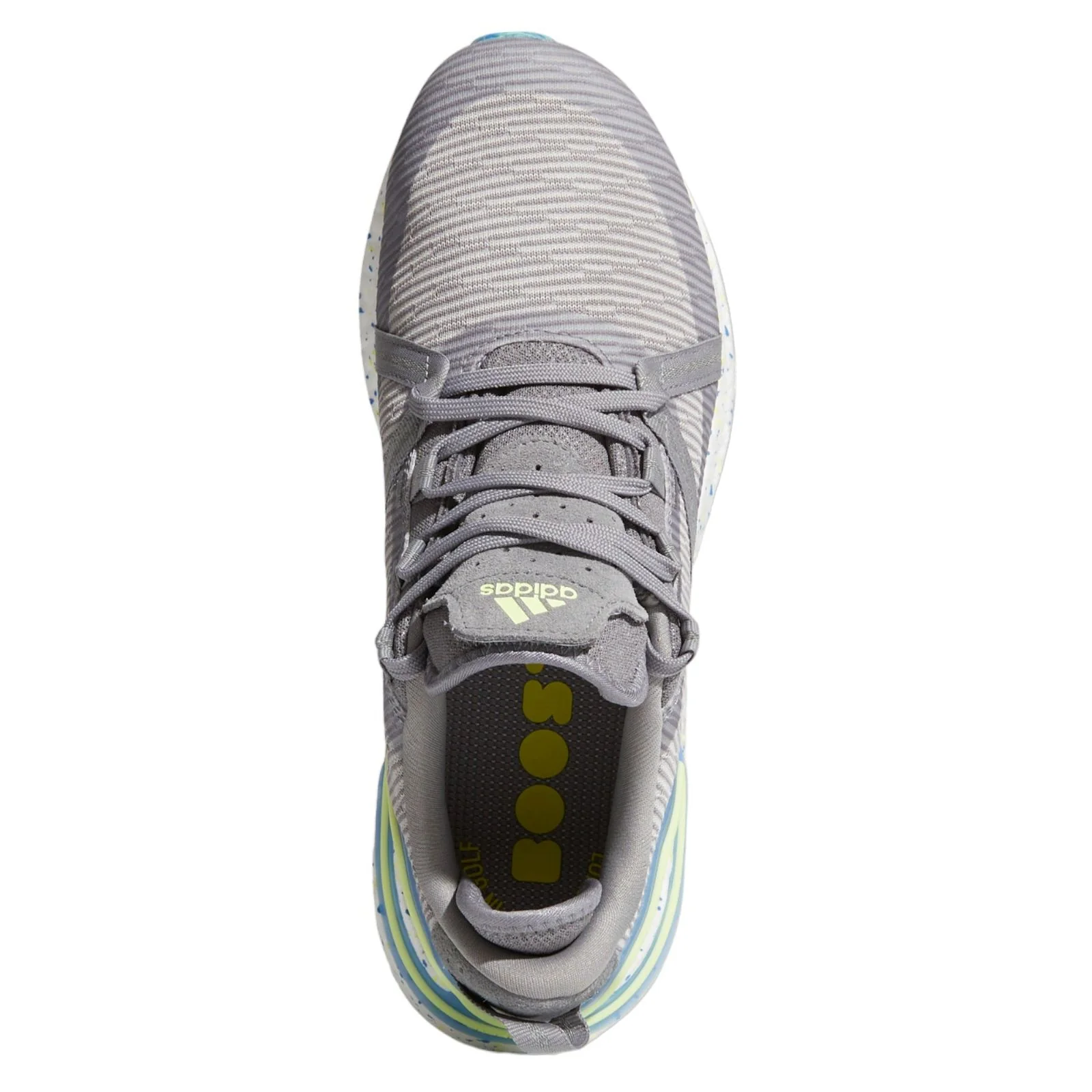 adidas Solarthon Primegreen Spikeless Golf Shoes - Grey Three / Pulse Yellow - Image 7