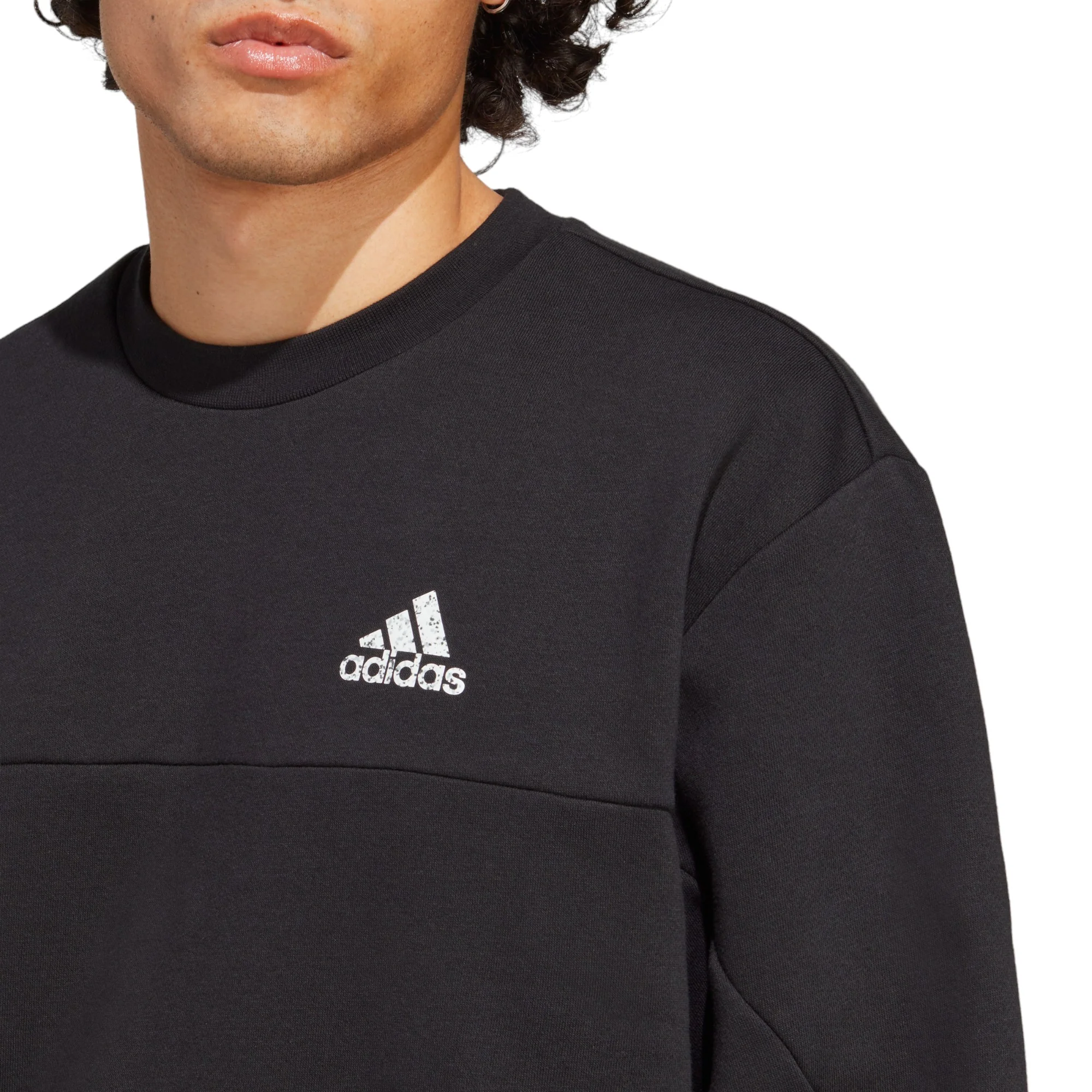 adidas Stadium Fleece Badge of Sport Sweatshirt - Black - Image 2