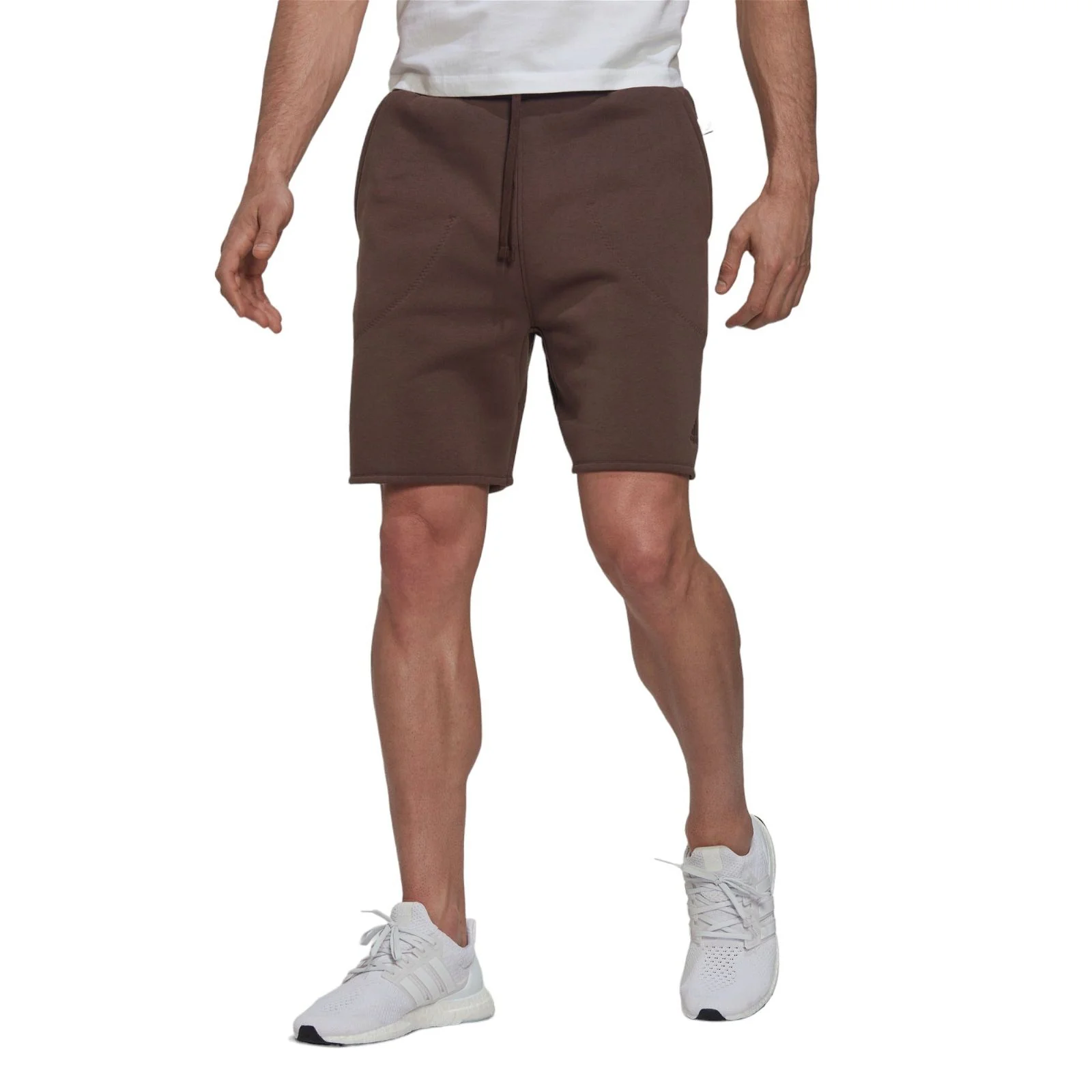 adidas Studio Lounge Fleece Shorts - Brown - Image 2