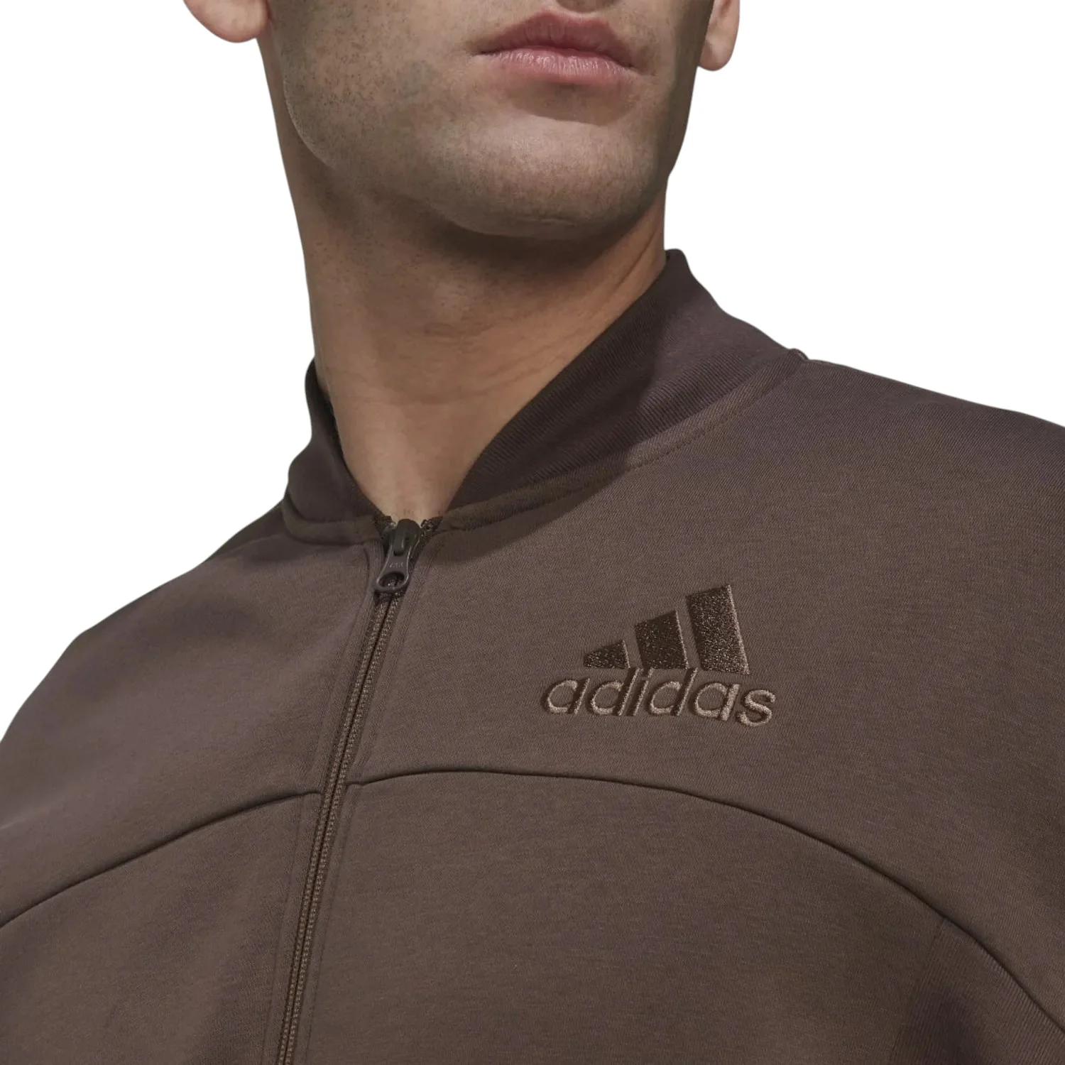 adidas Studio Lounge Fleece Track Top - Brown - Image 5