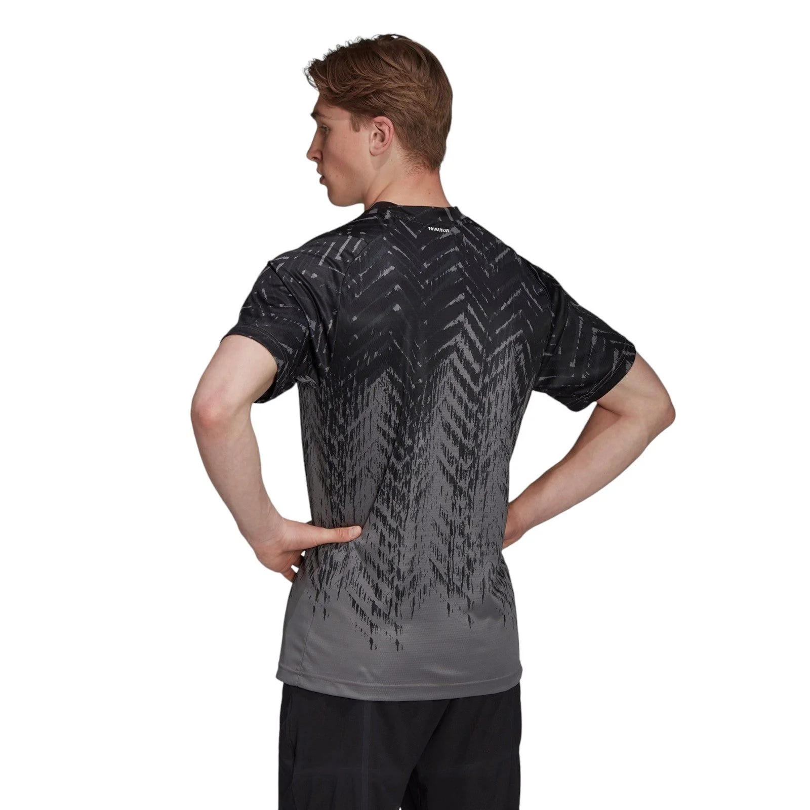 adidas Tennis Primeblue Freelift Printed Tee - Grey - Image 3