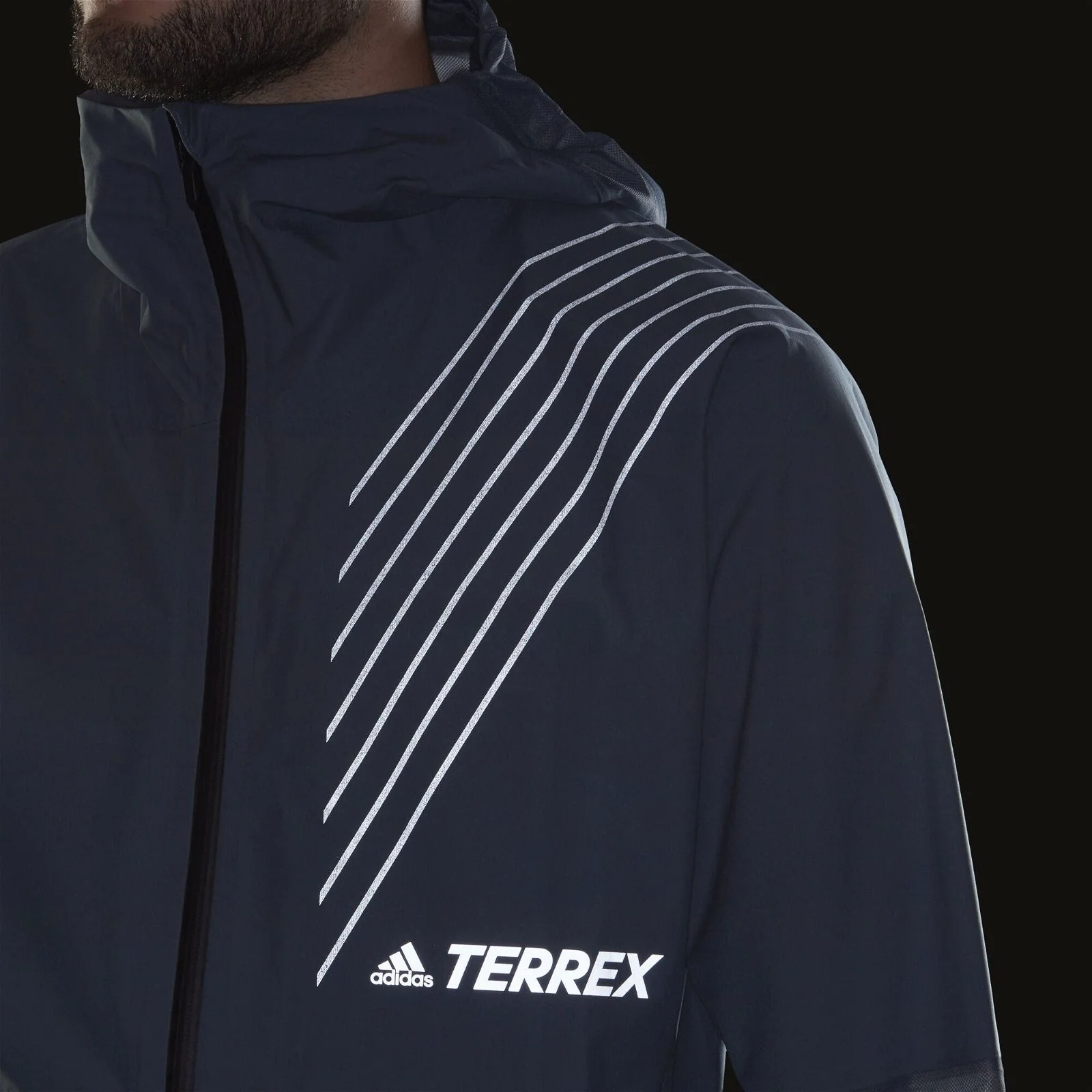adidas Terrex 3-Layer Zupahike Rain Jacket - Blue - Image 6