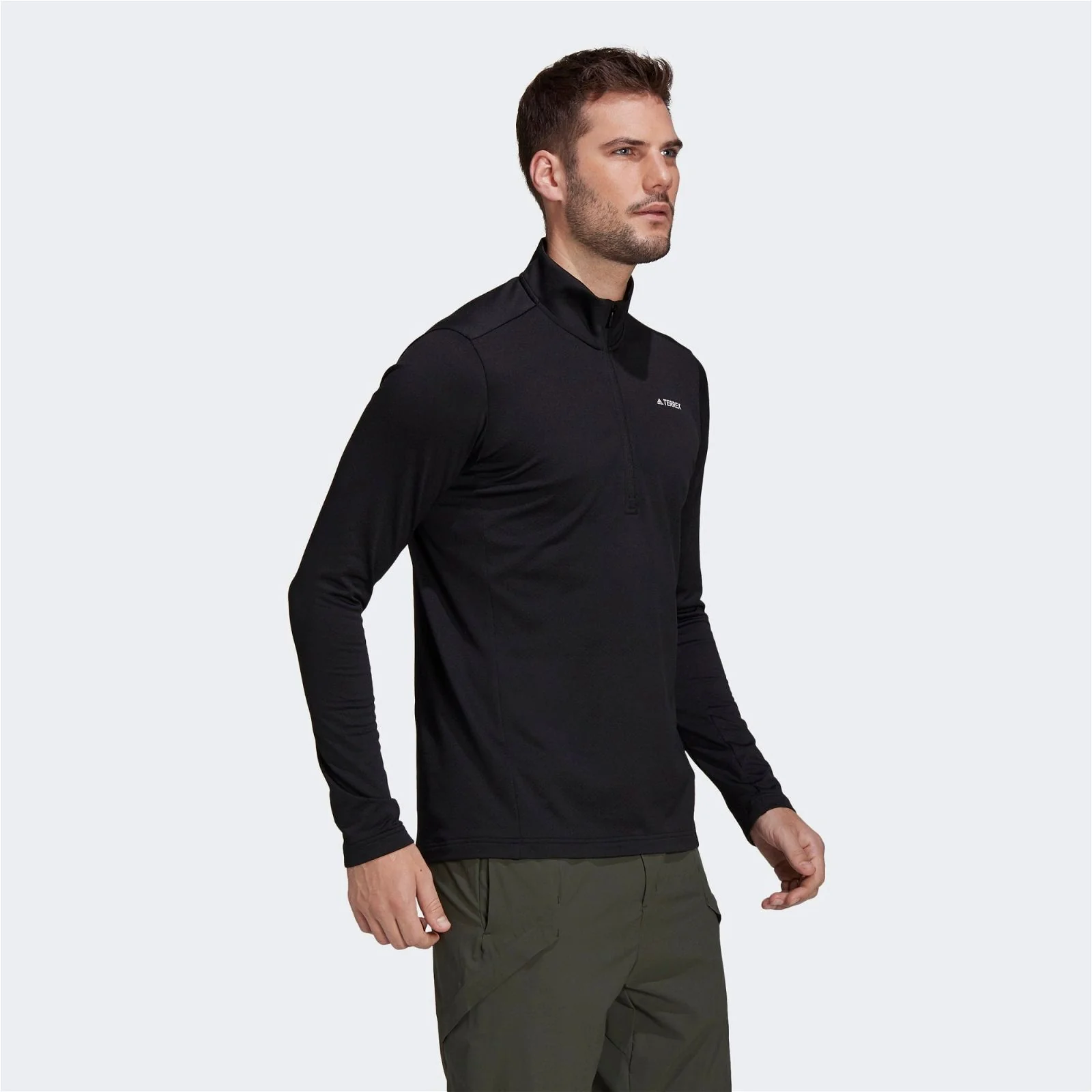 adidas Terrex Everyhike Half-Zip Fleece Jacket - Black - Image 4