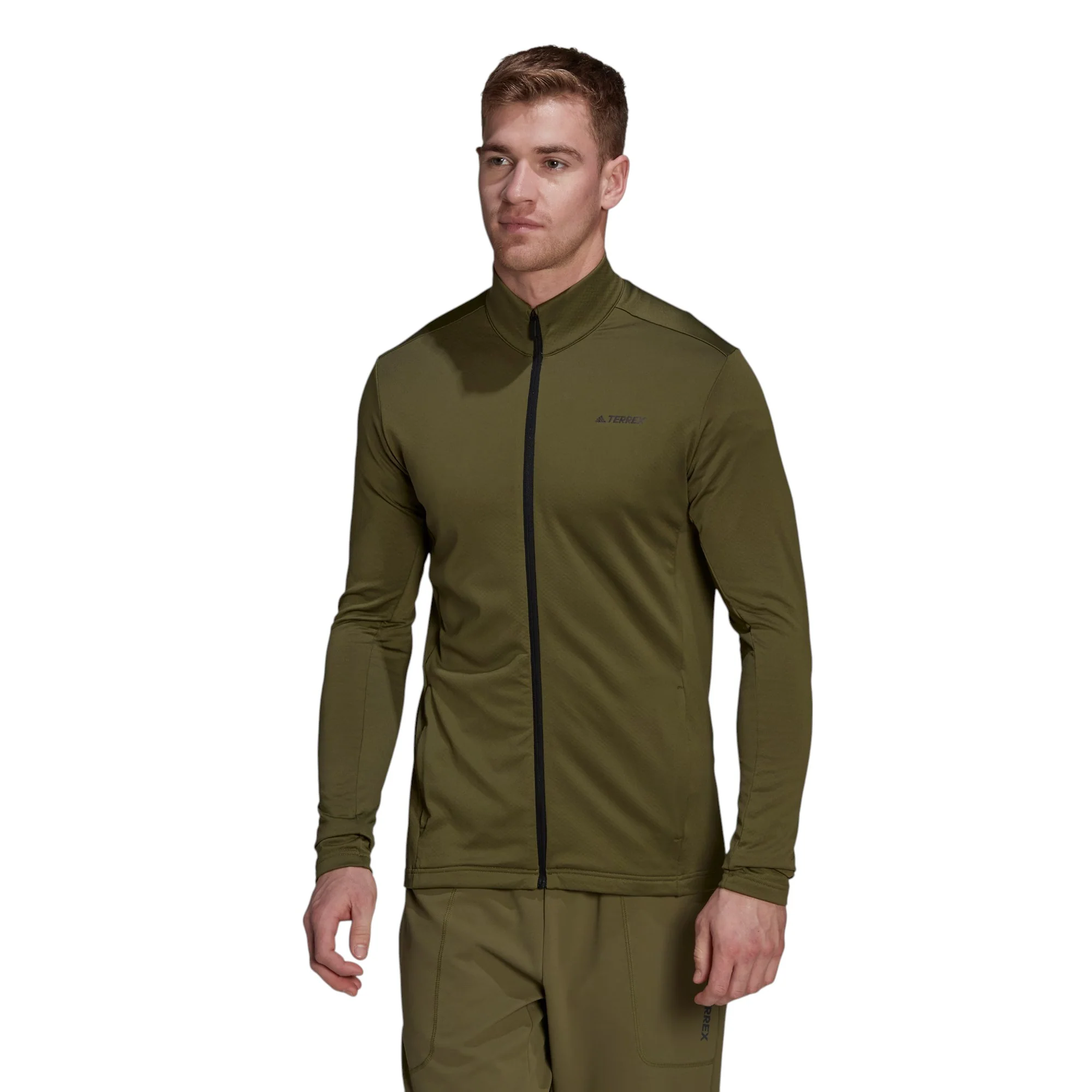 adidas Terrex Full Zip Fleece Jacket - Green - Image 6