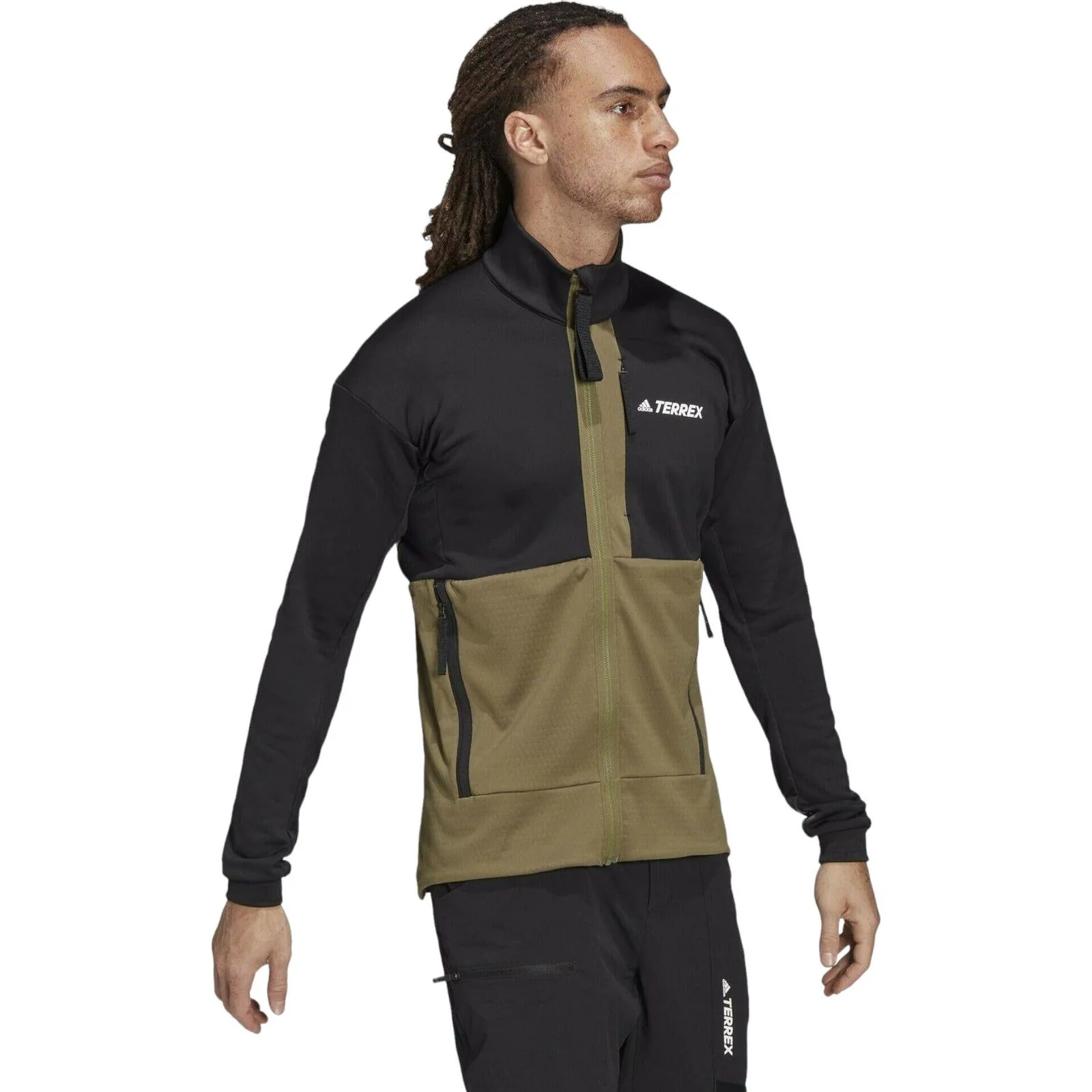 adidas Terrex Tech Fleece Hiking Jacket - Black - Image 7