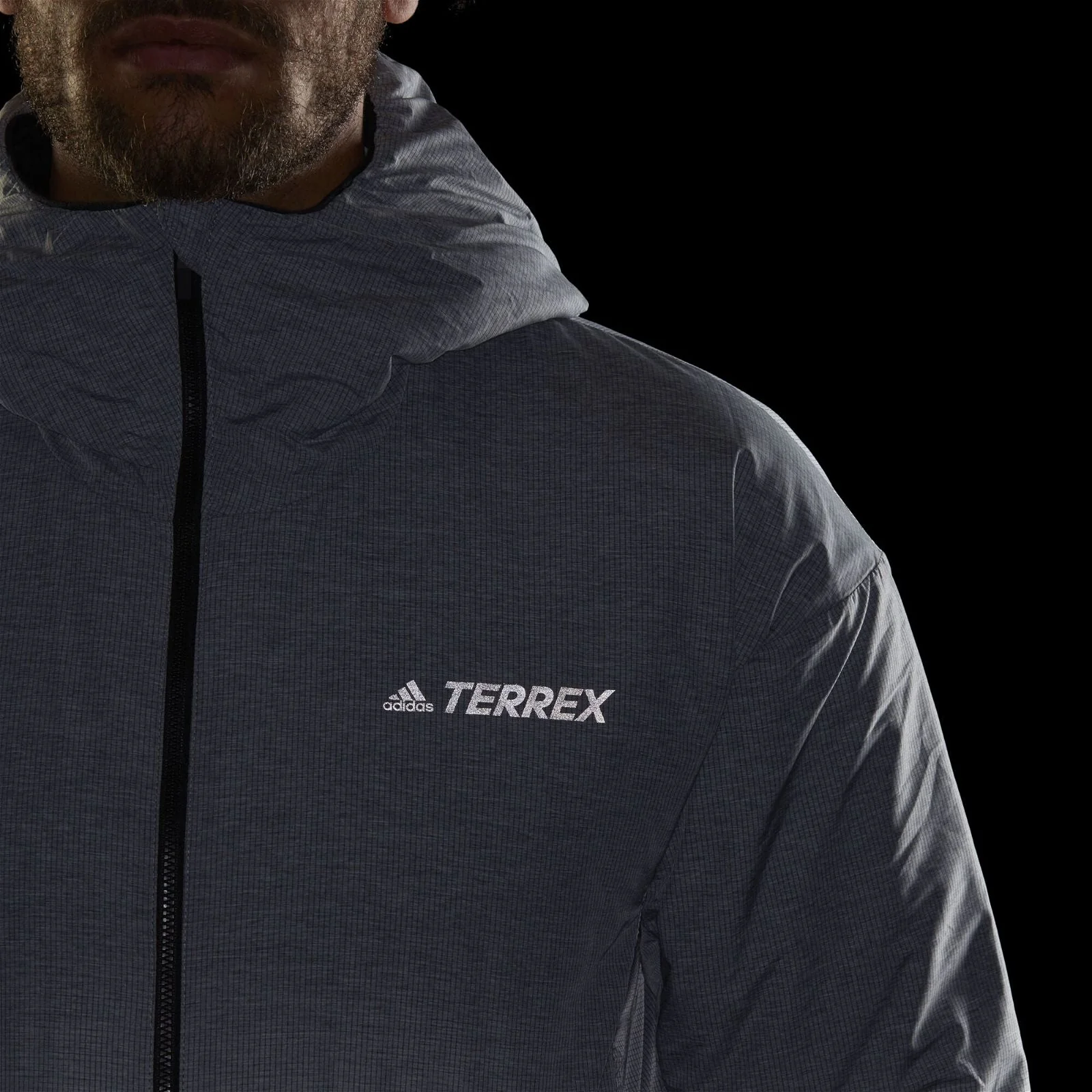 adidas Terrex Windweave Insulated Trail Hooded Jacket - Grey - Image 6