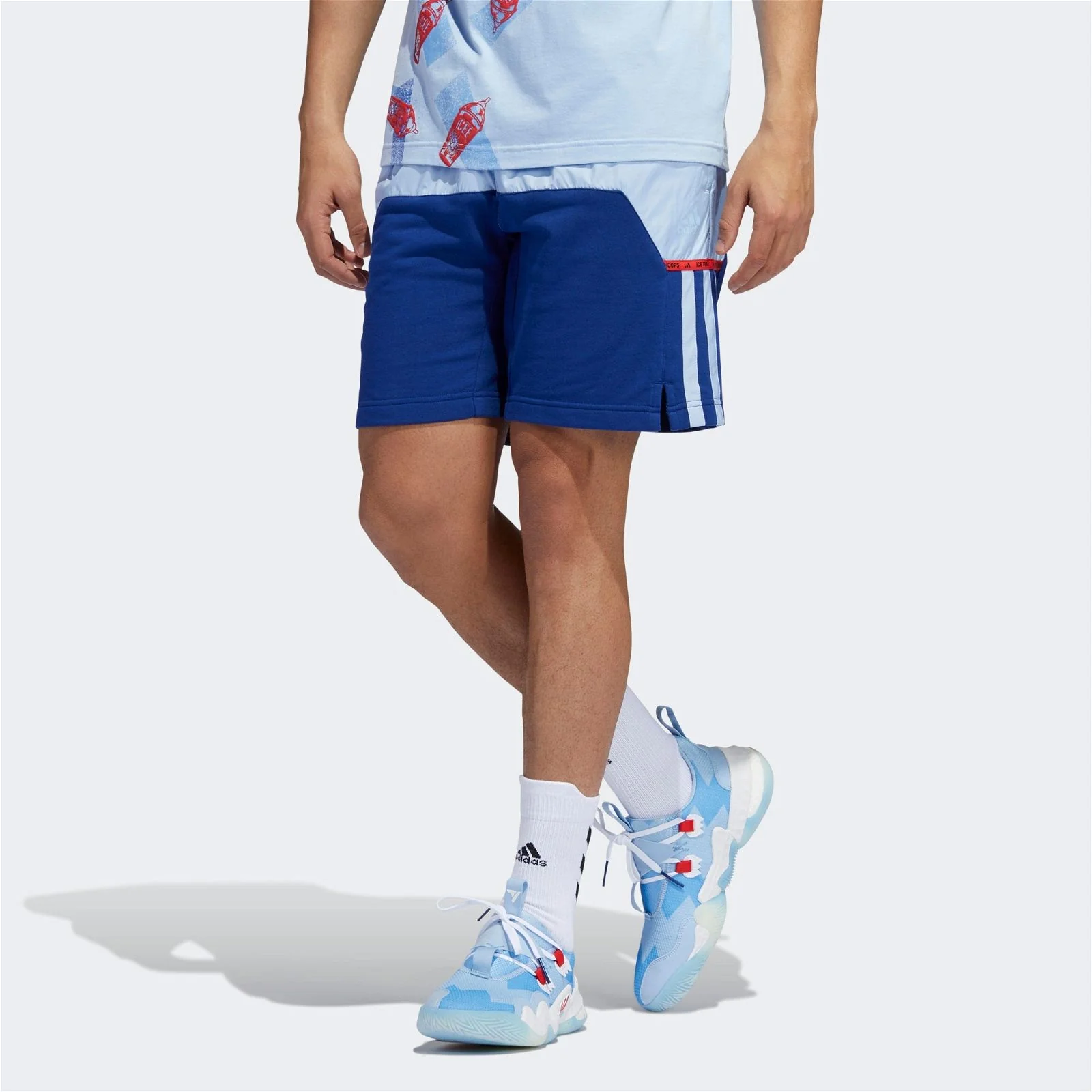 adidas Trae Young Basketball Shorts - Glow Blue / Victory Blue - Image 2
