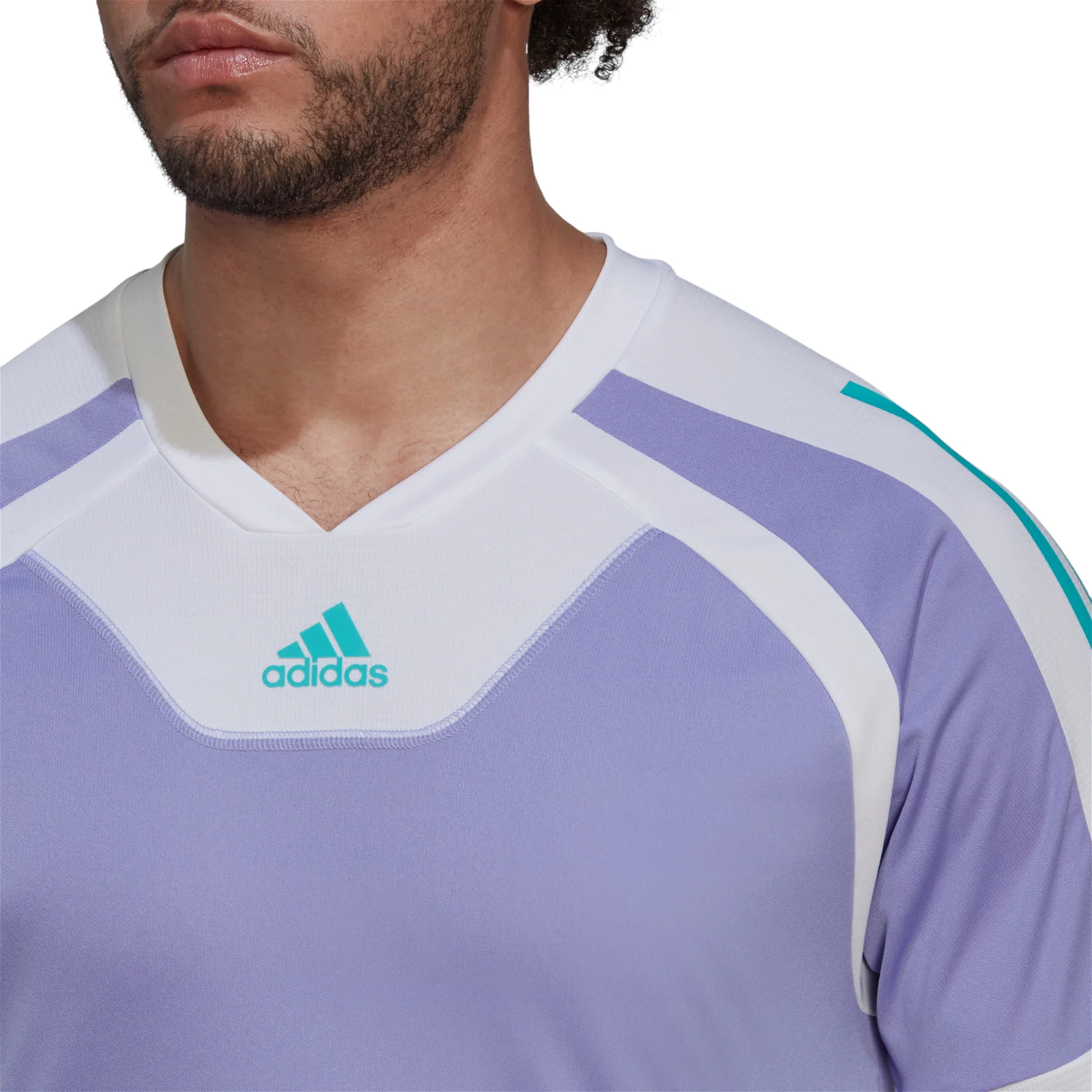 adidas Training Colour Block 80s Panelled Jersey - Purple - Image 5
