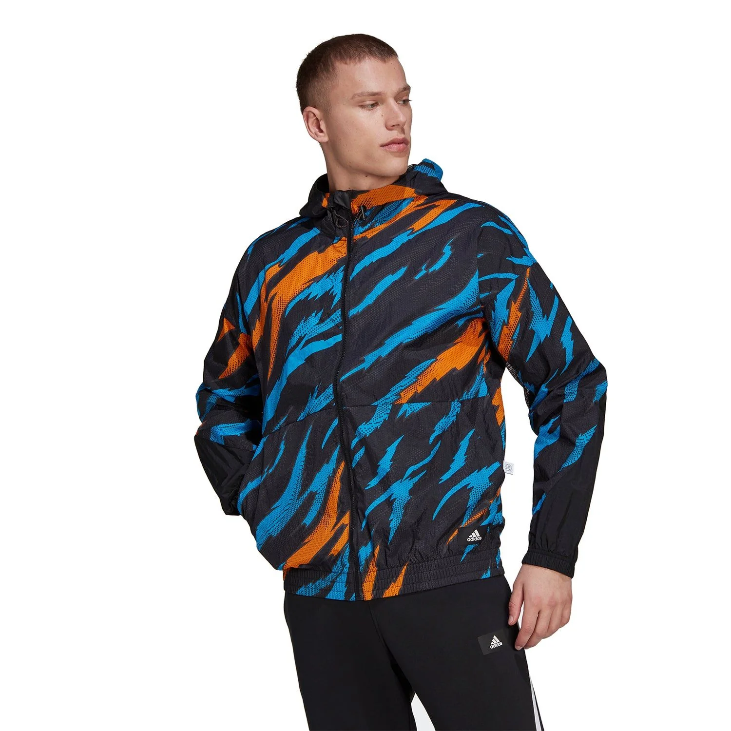 adidas TRVL Tiger Camo Windbreaker Mens - Black - Image 2
