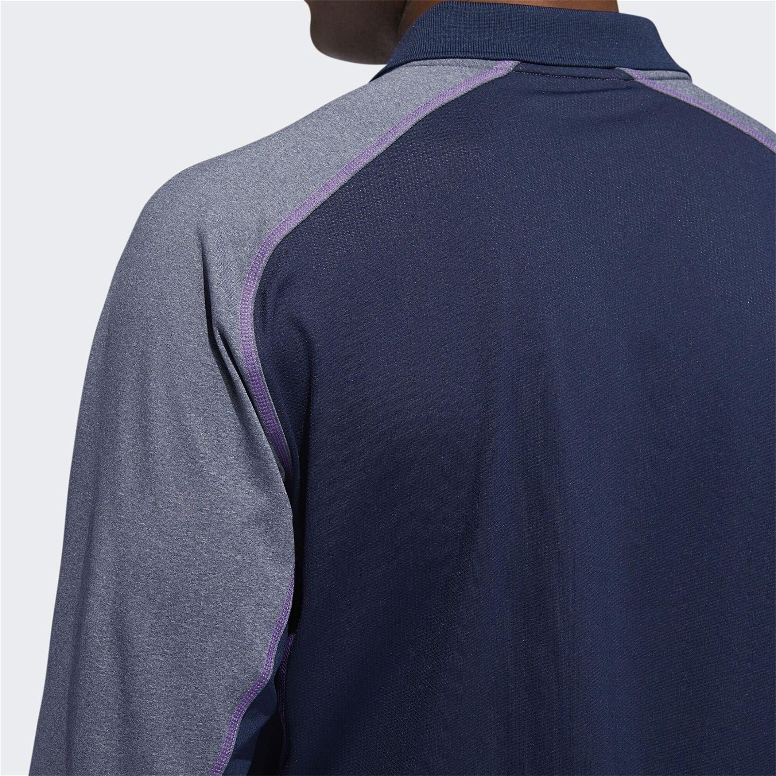 adidas Ultimate Climacool Solid Long Sleeved Polo Shirt - Navy - Image 4