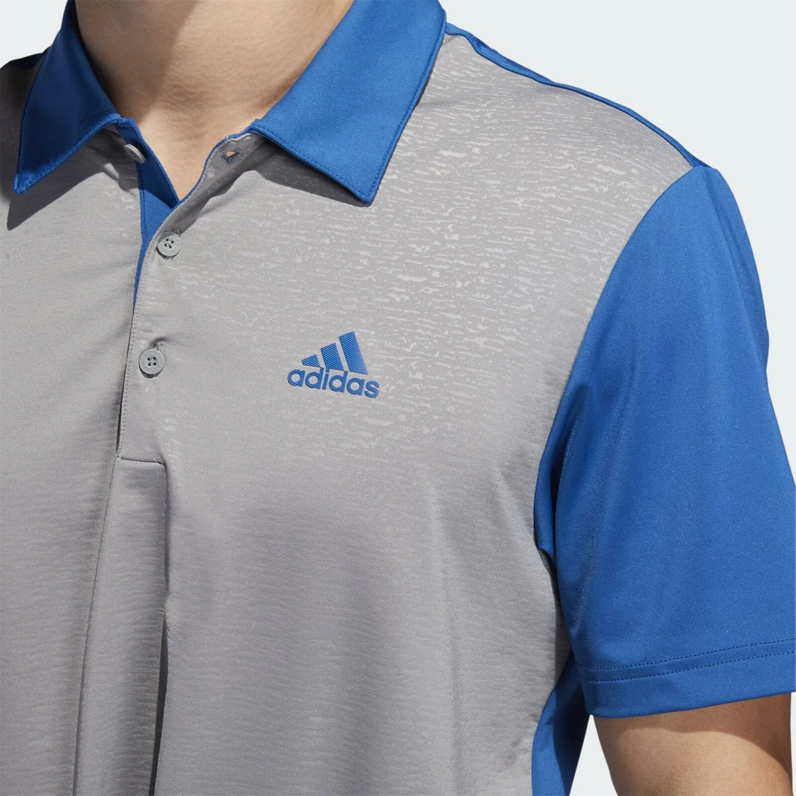 adidas Ultimate365 Camo-Embossed Polo Shirt - Blue/Grey - Image 4