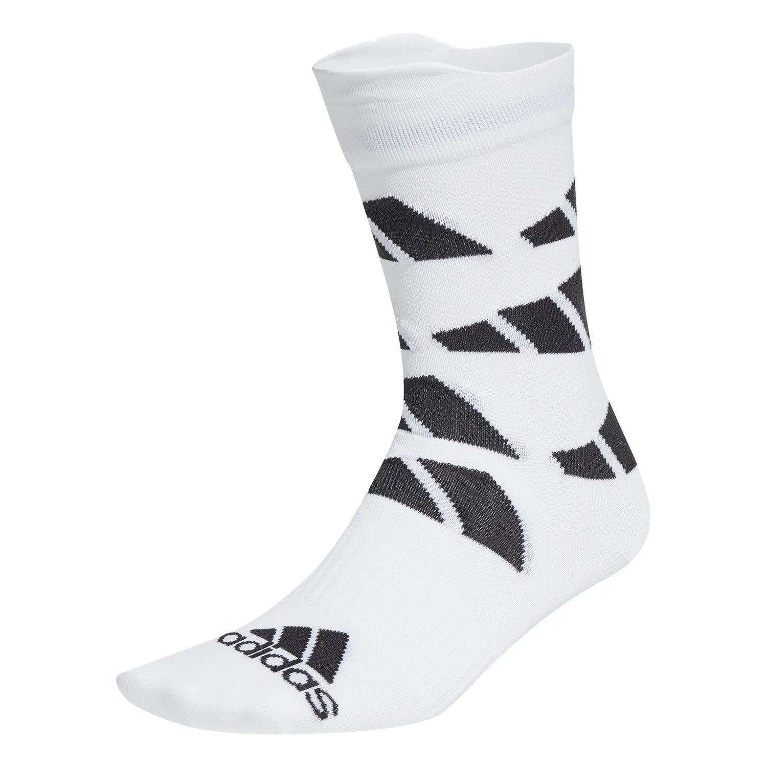 adidas Ultralight Allover Graphic Crew Performance Socks - White