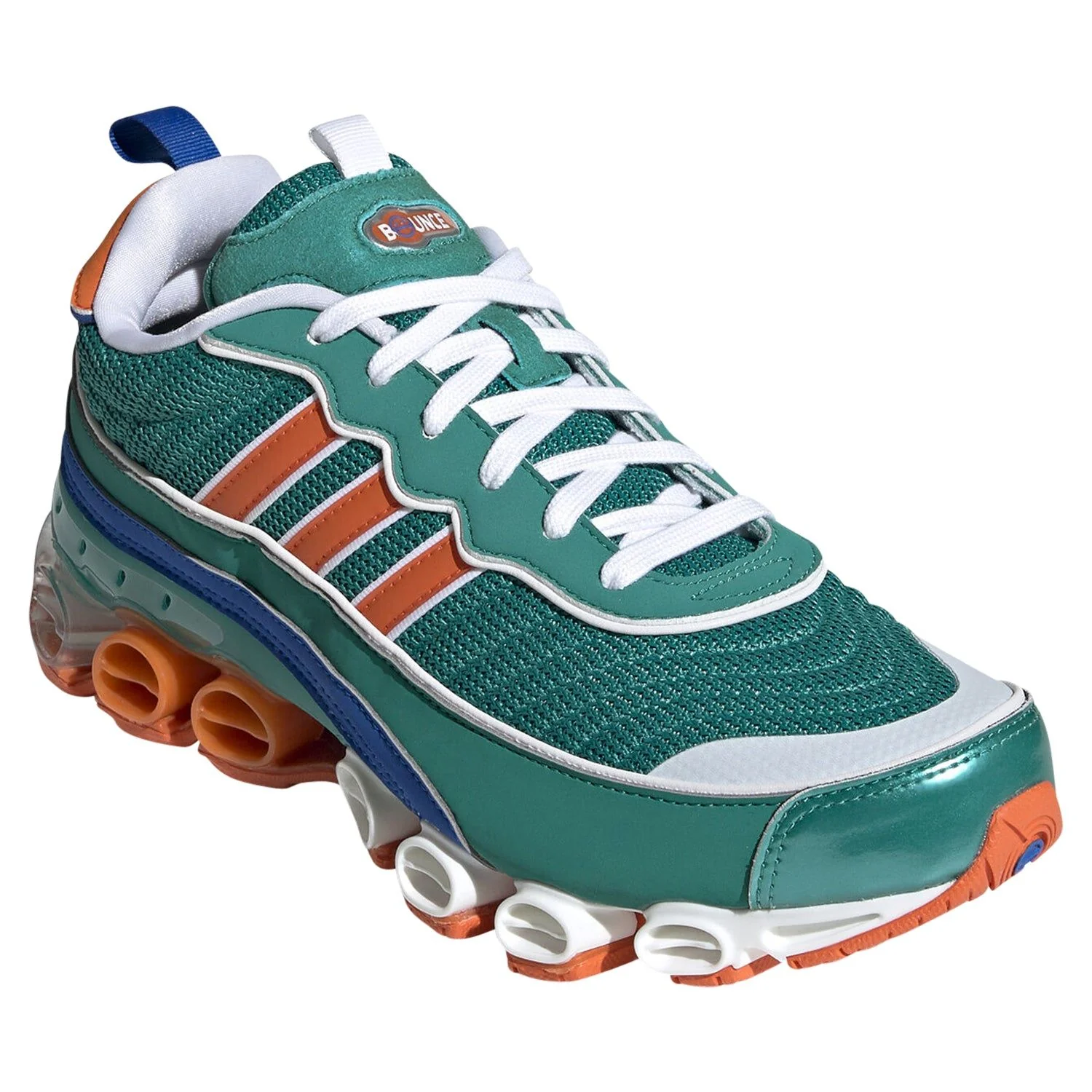 adidas Unisex Microbounce T1 Trainers - Glory Green / Orange - Image 2