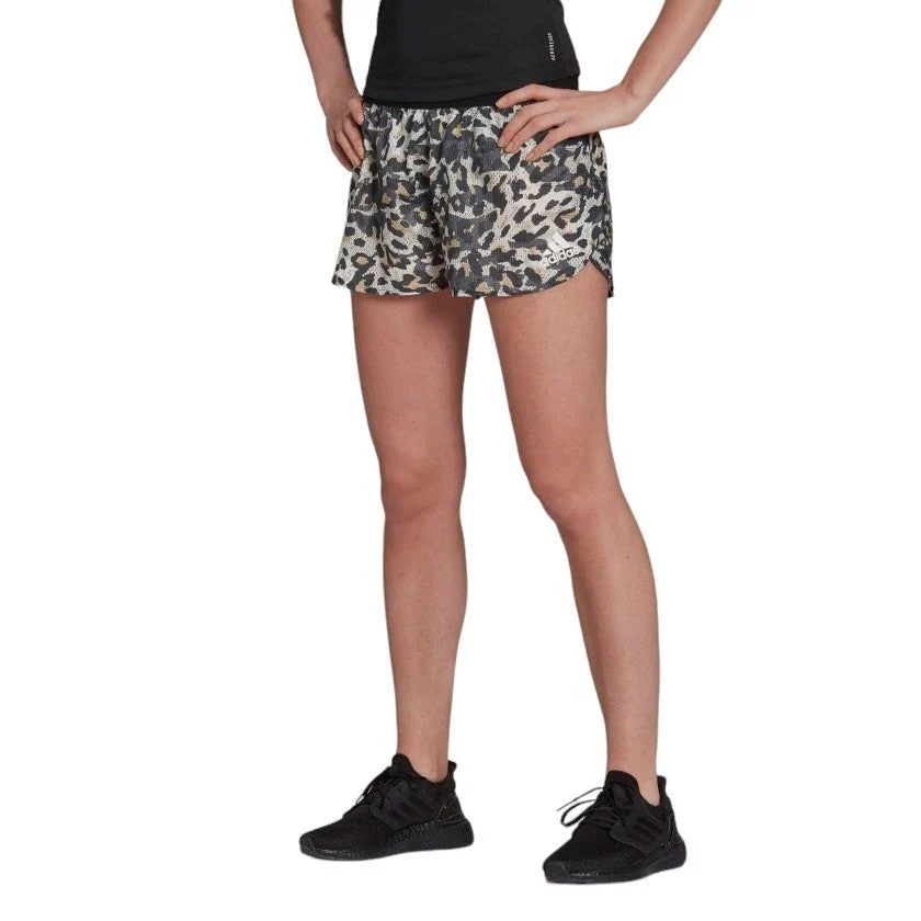 adidas Womens Adizero Split Running Shorts - Grey / Beige