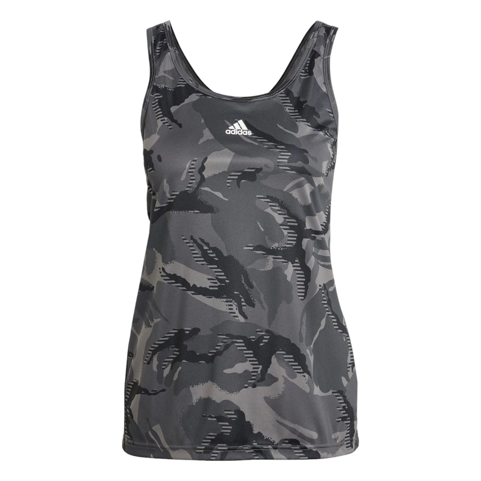 adidas Women's AEROREADY Designed 2 Move Camo Tank Top - Grey