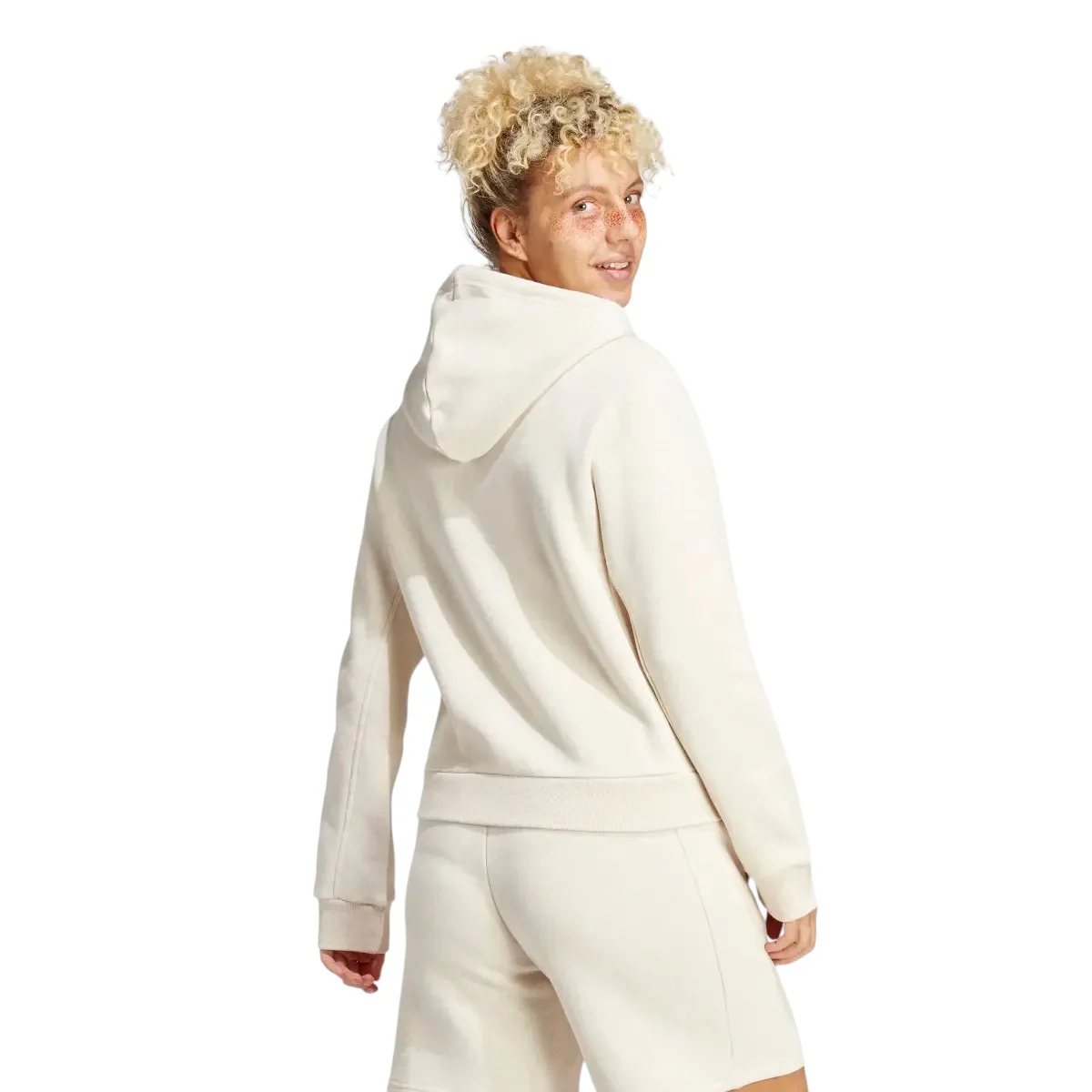 adidas Womens ALL SZN Fleece Full-Zip Hoodie - White - Image 3