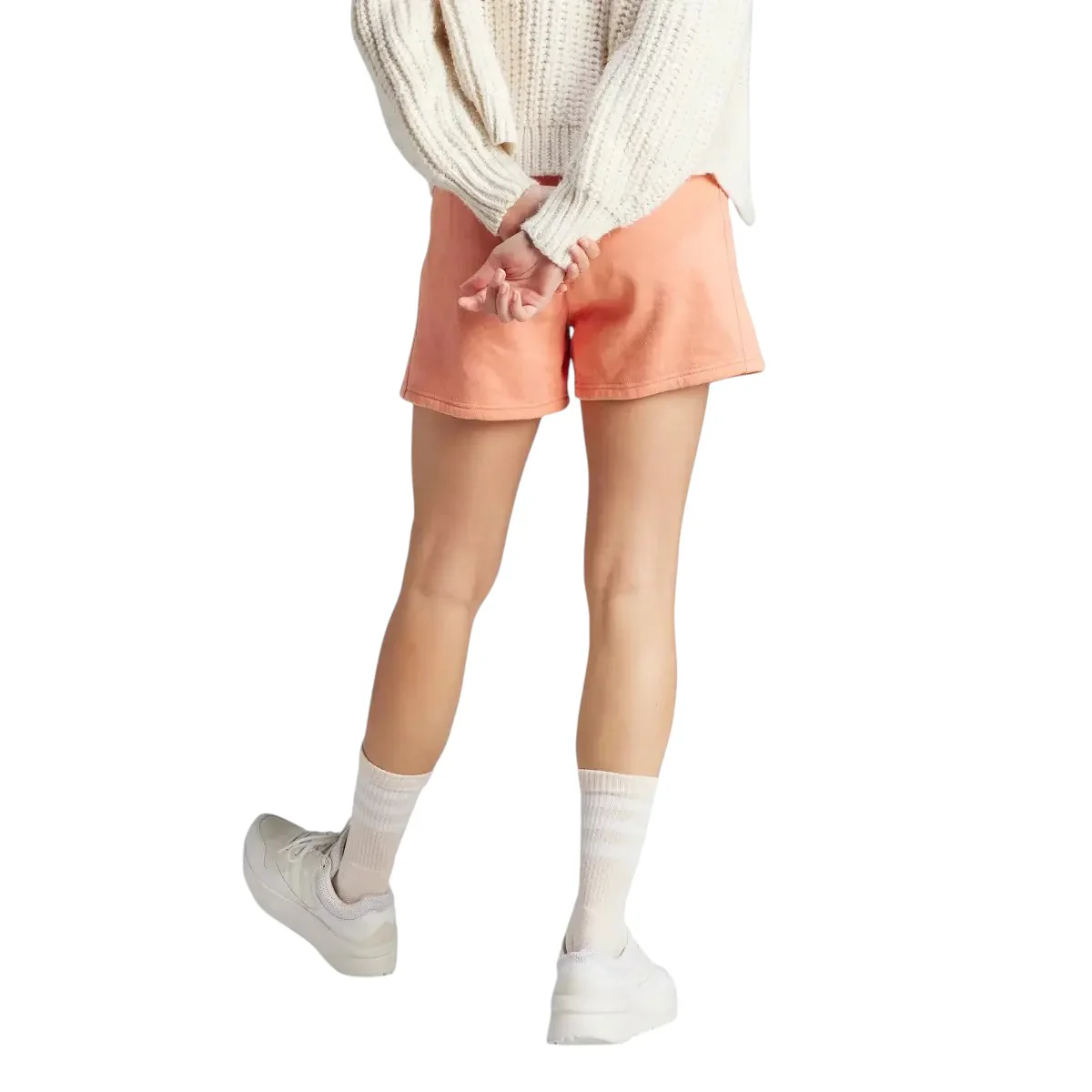 adidas Womens ALL SZN Fleece Washed Shorts - Peach - Image 4