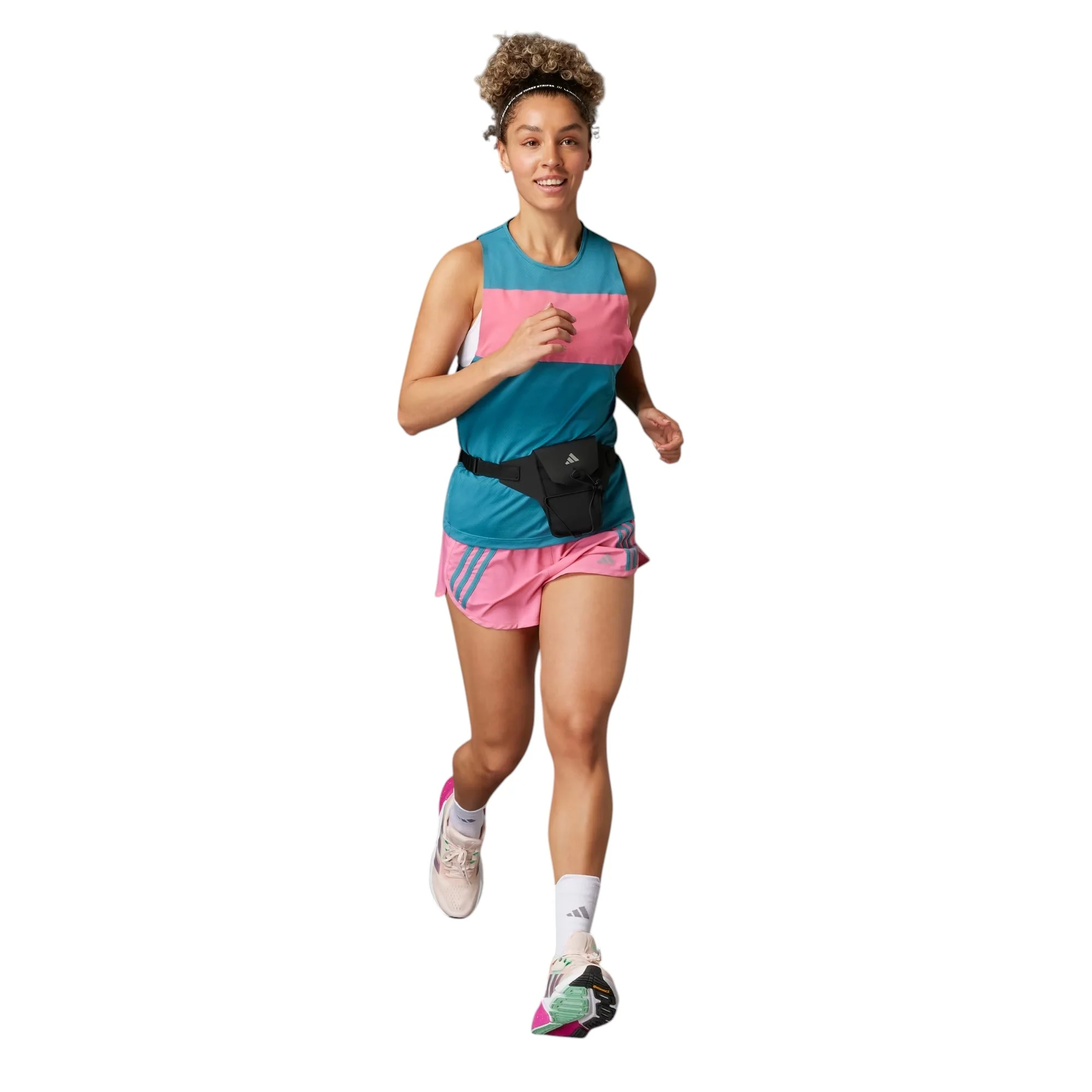 adidas Womens Break the Norm Running Shorts - Pink - Image 5