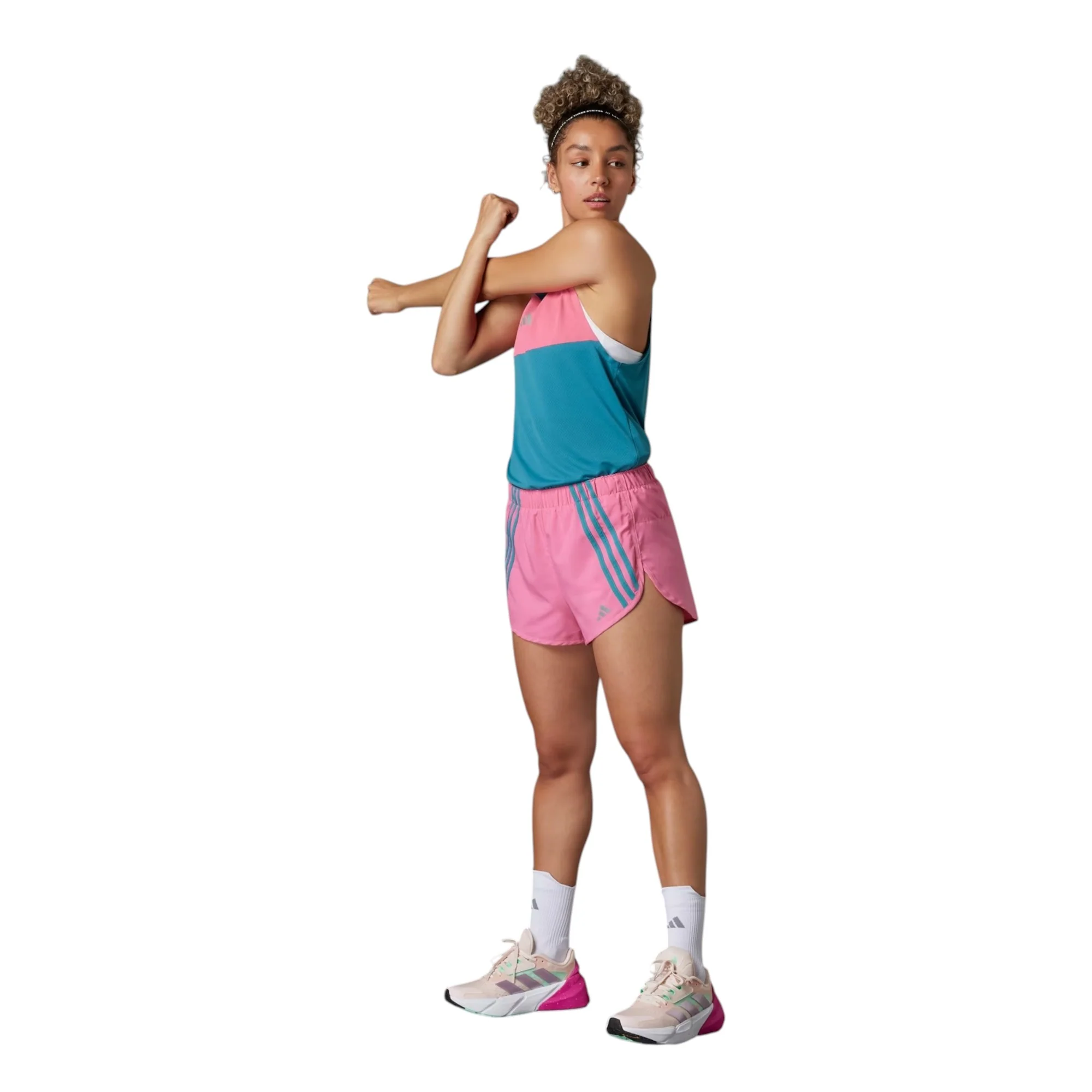 adidas Womens Break the Norm Running Shorts - Pink - Image 8