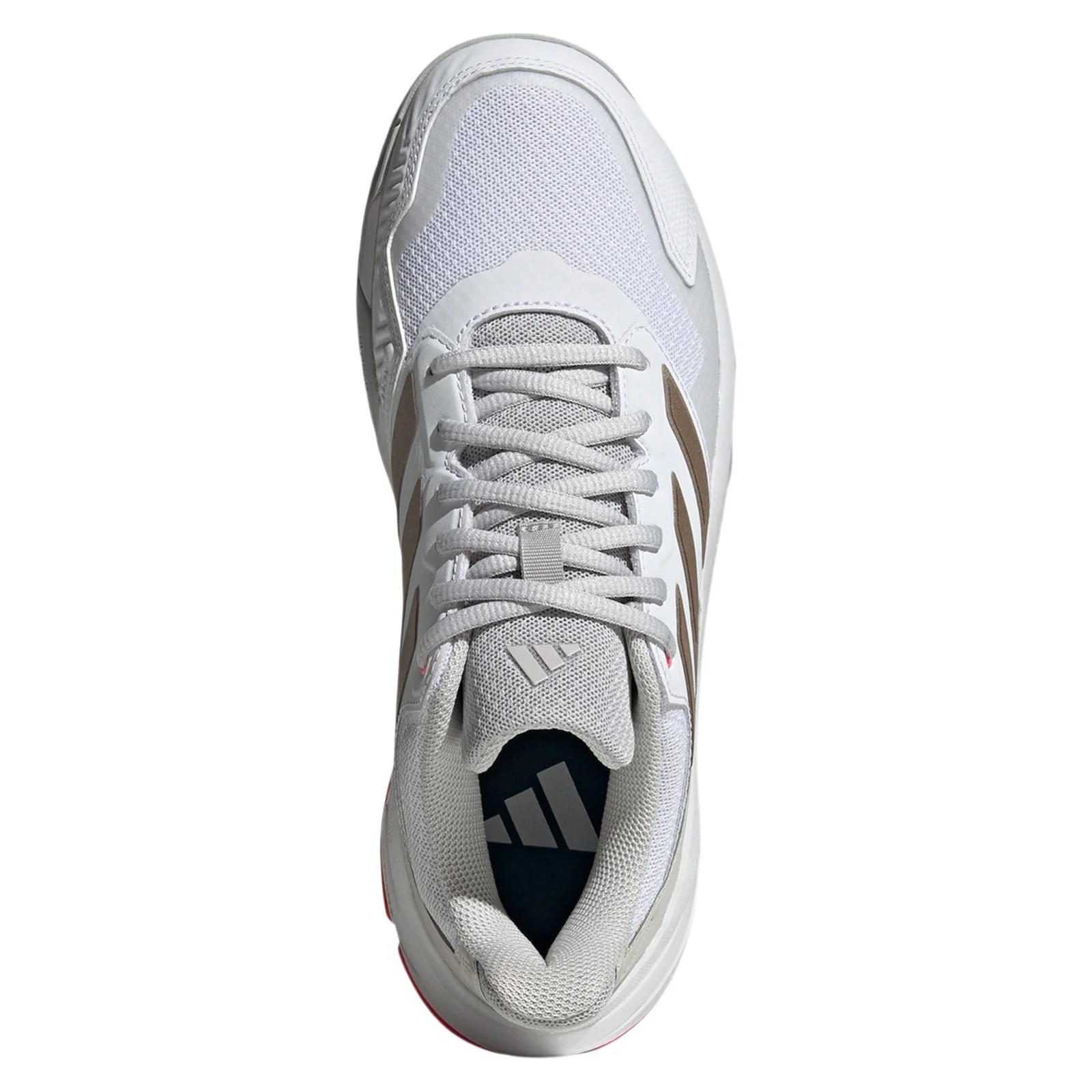 adidas Womens Courtjam Control 3 Tennis Shoes - Cloud White / Iron Metalic - Image 6