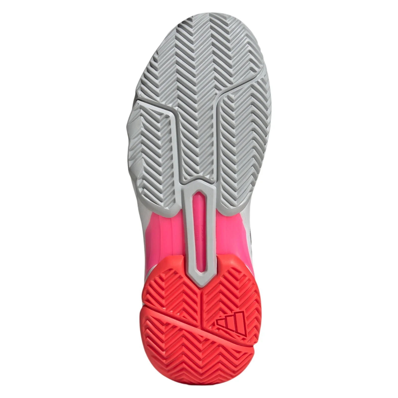 adidas Womens Courtjam Control 3 Tennis Shoes - Cloud White / Iron Metalic - Image 7