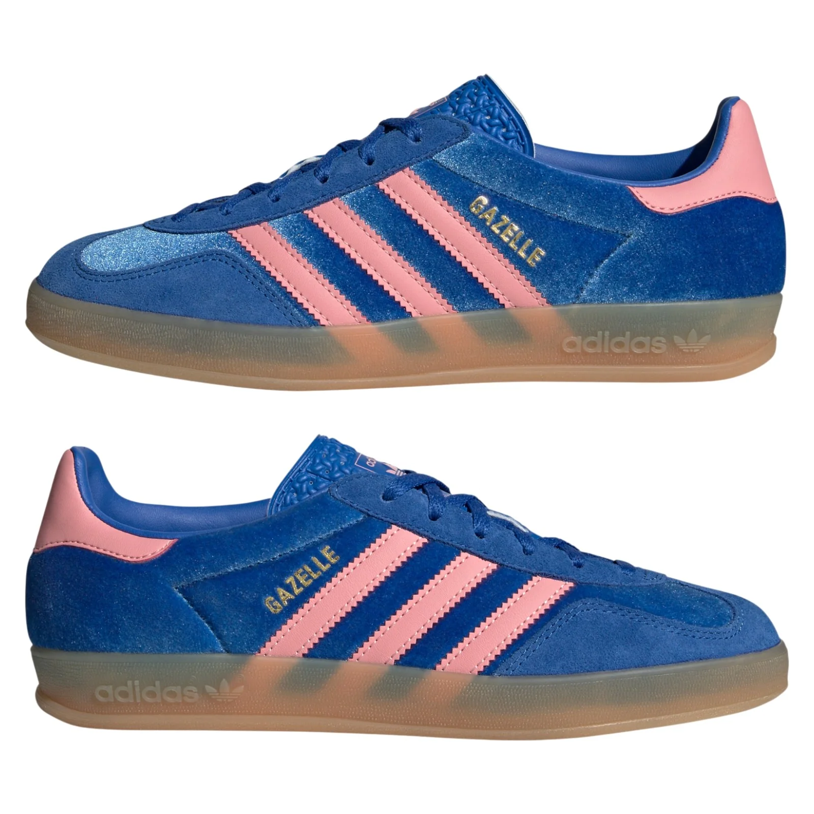adidas Womens Gazelle Indoor Shoes - Blue / Semi Pink Spark / Gum - Image 9