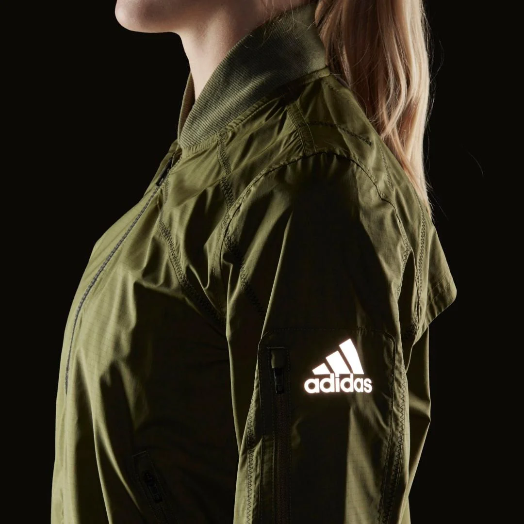 adidas Women's Primeblue Marathon Running Jacket - Green - Image 4