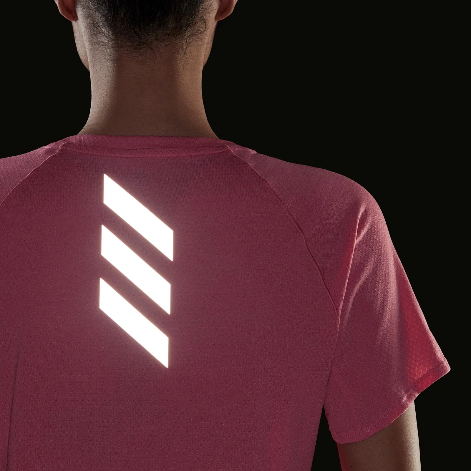 adidas Womens Runner Short Sleeve T-shirt - Pink - Image 5