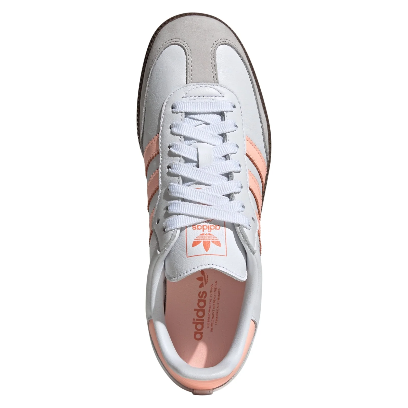 adidas Womens Samba OG Shoes - Cloud White / Clear Orange - Image 6