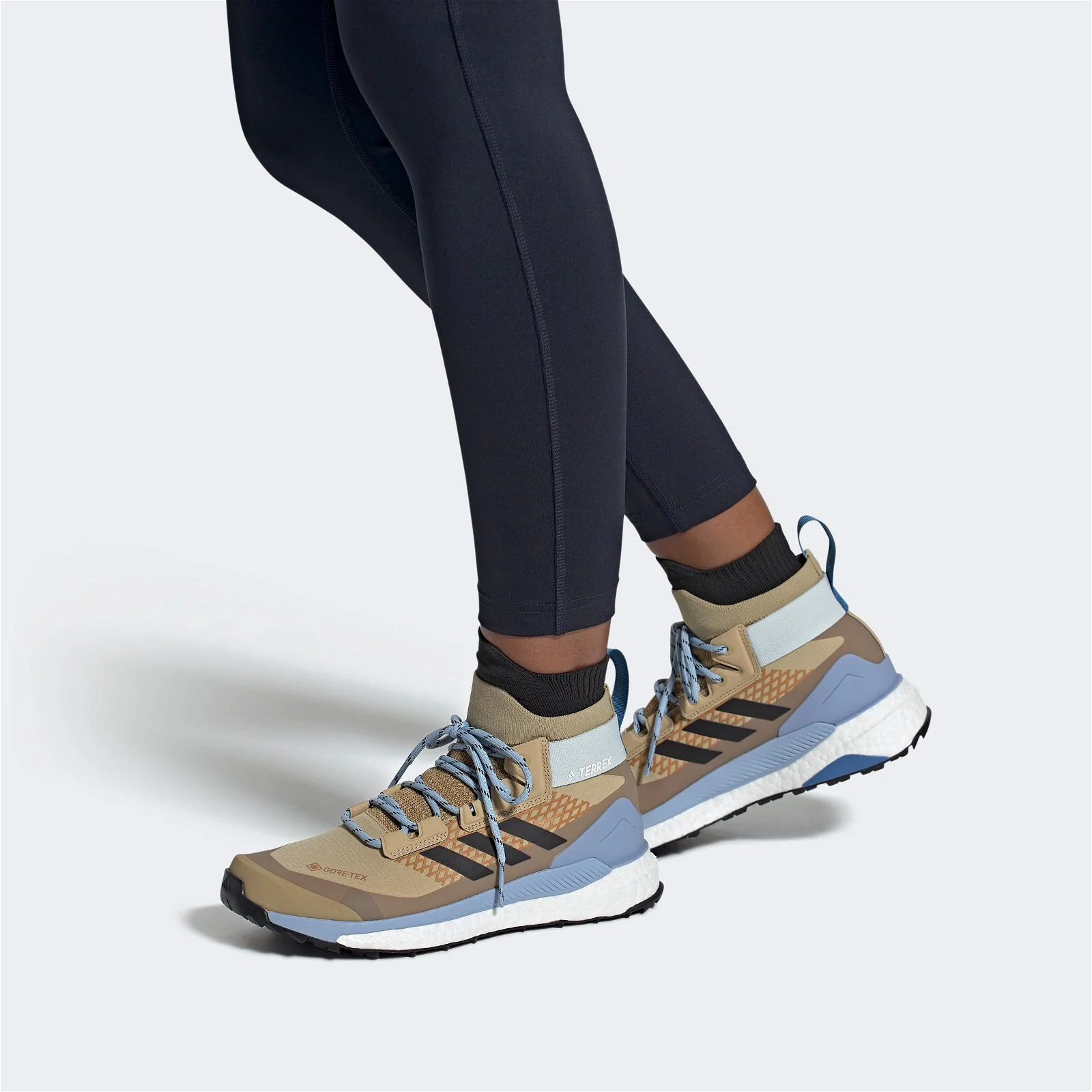 adidas Womens Terrex Free Hiker Gore-Tex Shoes - Beige - Image 3