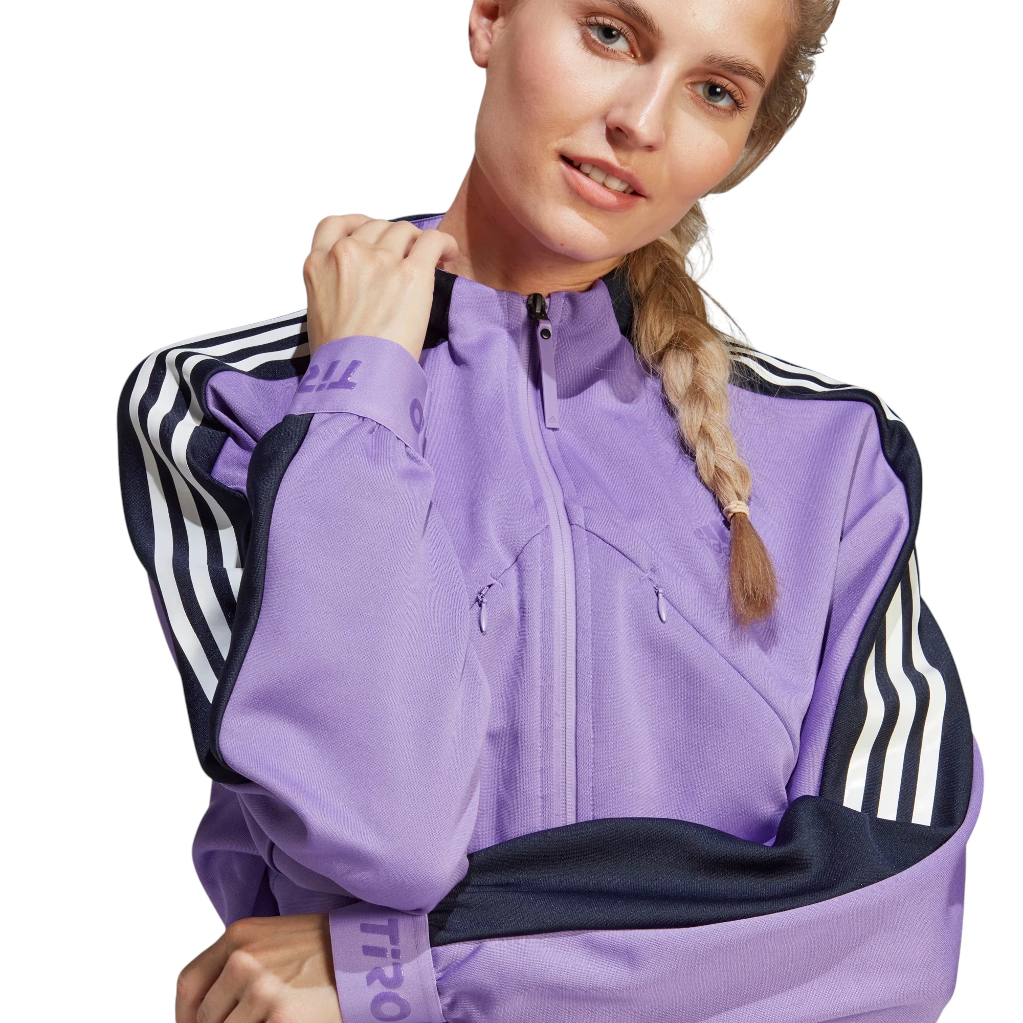 adidas Womens Tiro Suit-Up Advanced Track Top - Purple - Image 3