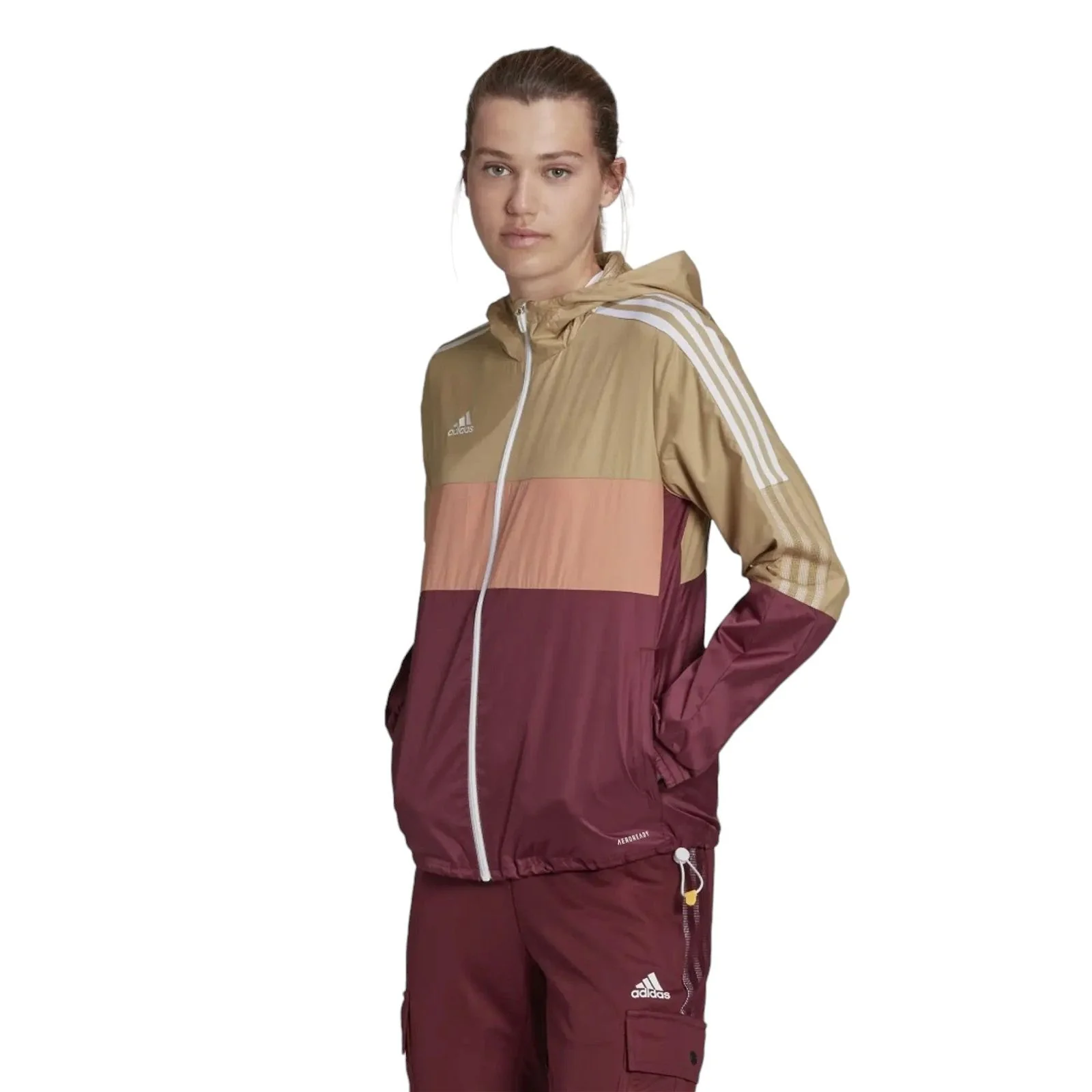 adidas Womens Tiro Winterized Windbreaker - Beige - Image 2