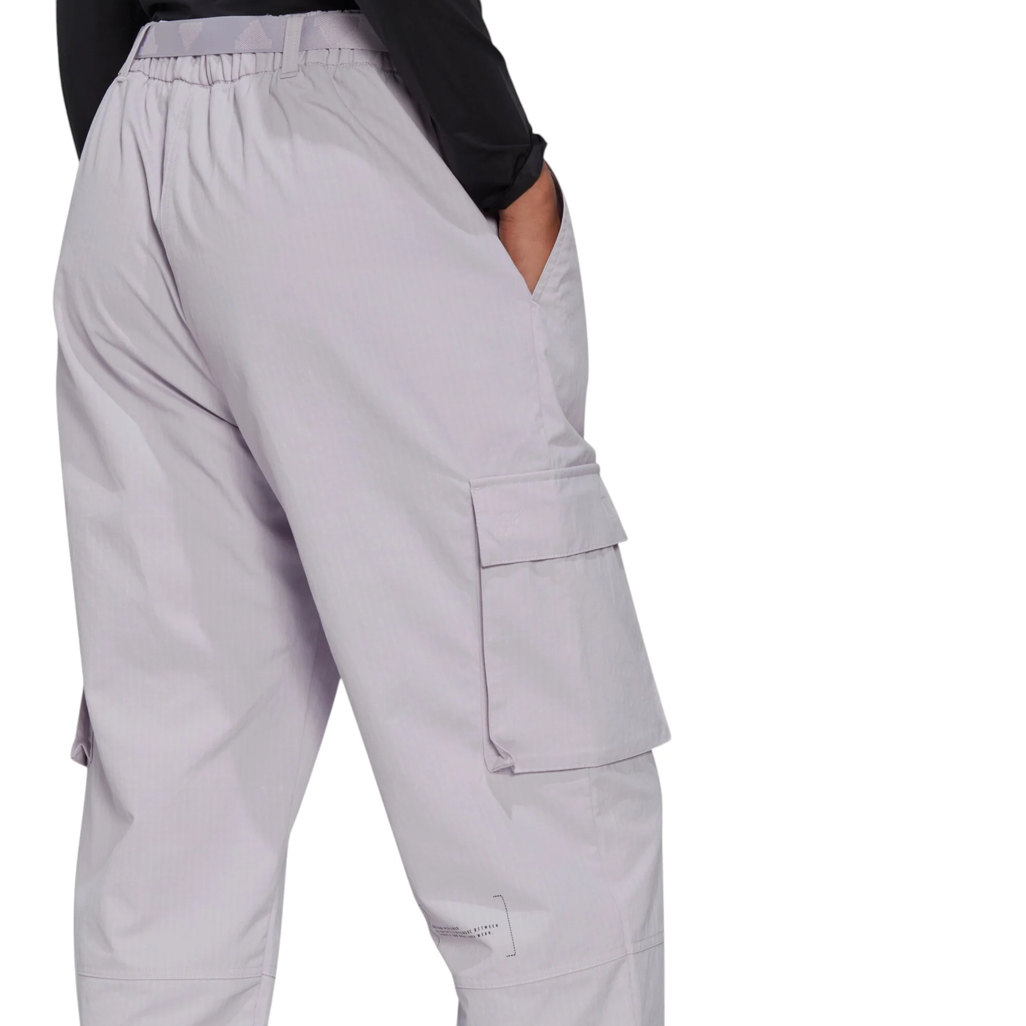 adidas Womens Training Future Lounge Rubber Logo Cargo Pants - Purple - Image 5