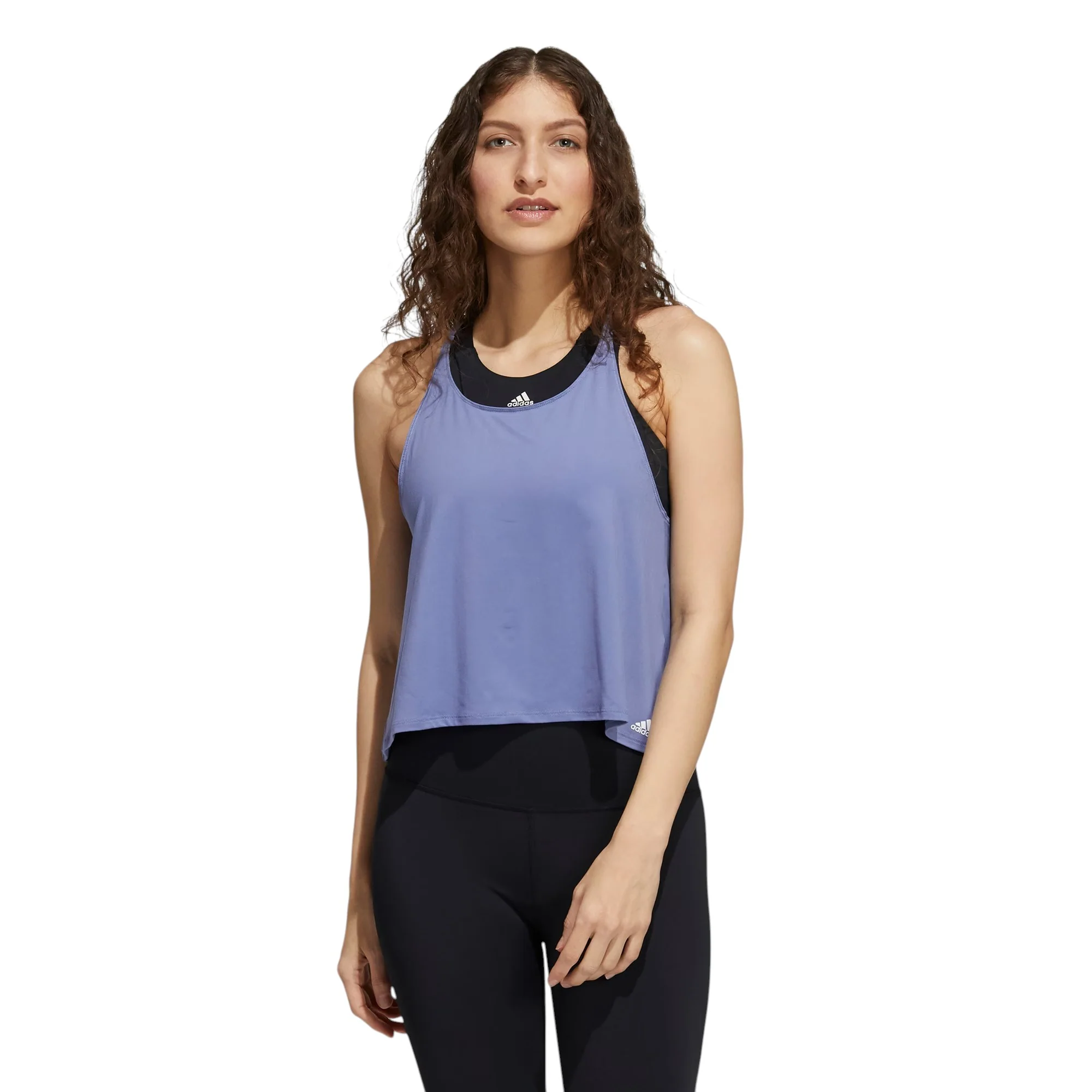 adidas Womens Yoga Tank Top - Purple - Image 2