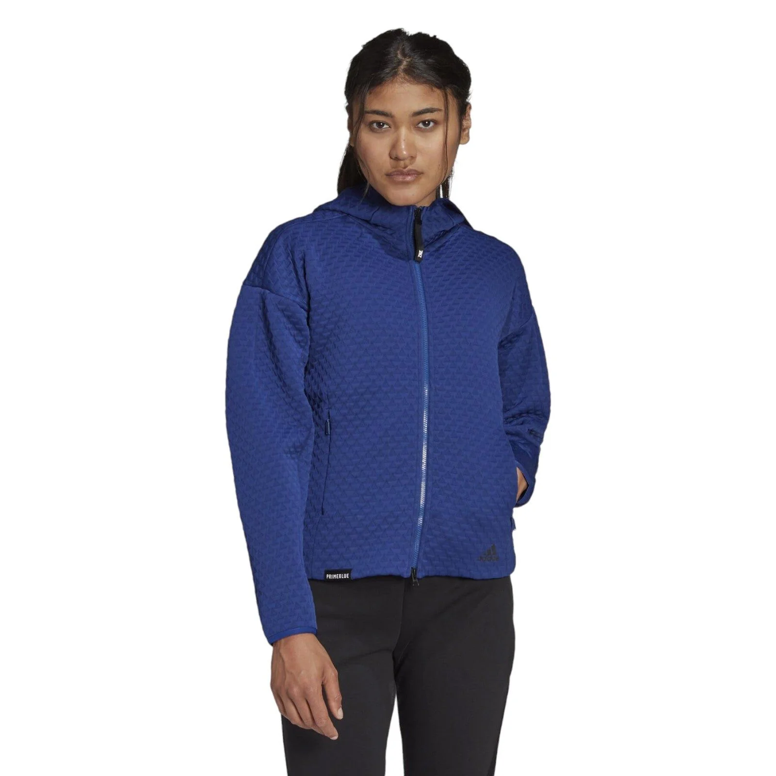 adidas Womens Z.N.E. Full Zip Hoodie - Victory Blue - Image 4