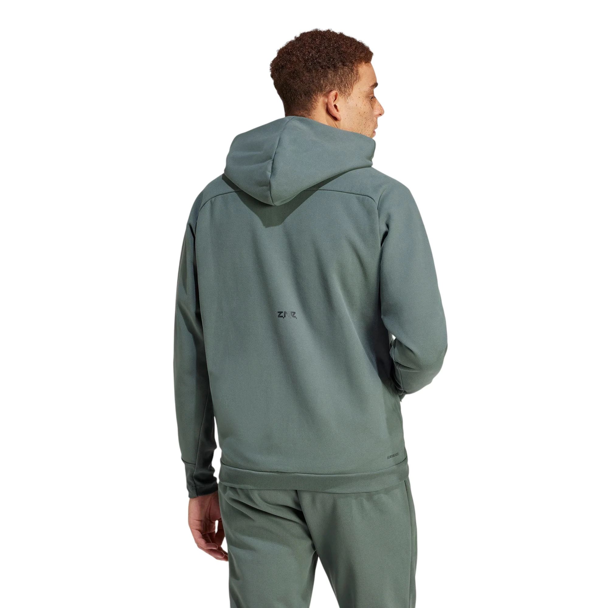 adidas ZNE Winterized Full-Zip Hooded Track Jacket - Green - Image 3